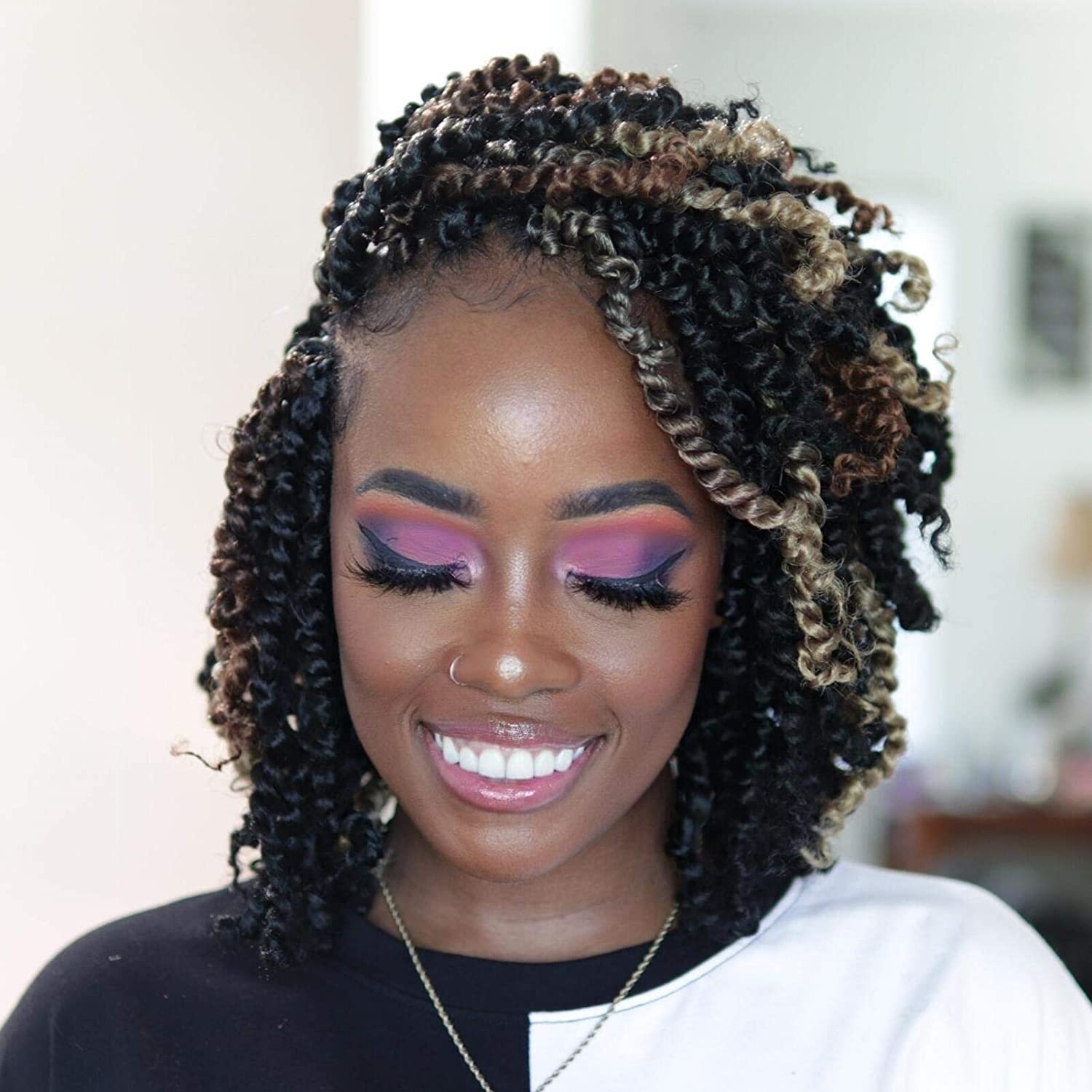 ToyoTress Tiana Passion Twist Hair – Paquetes combinados de 10 pulgadas (1B-6P+T27-1P-T30-1P), extensiones de cabello sintético pretrenzado