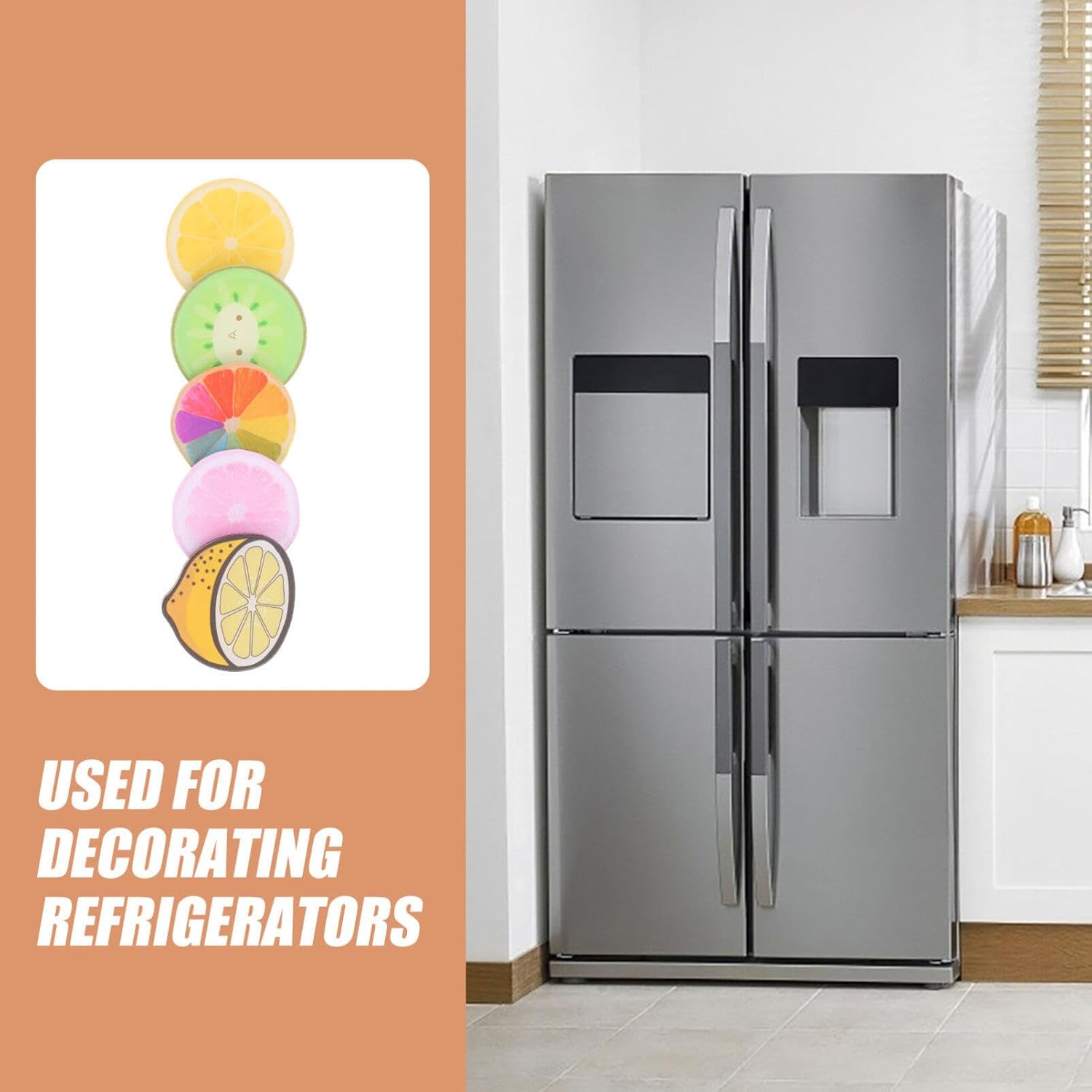 Lindos imanes de frutas para refrigerador, 10 unidades, mini imanes para refrigerador de frutas, coloridos imanes de nevera para casillero, pizarra