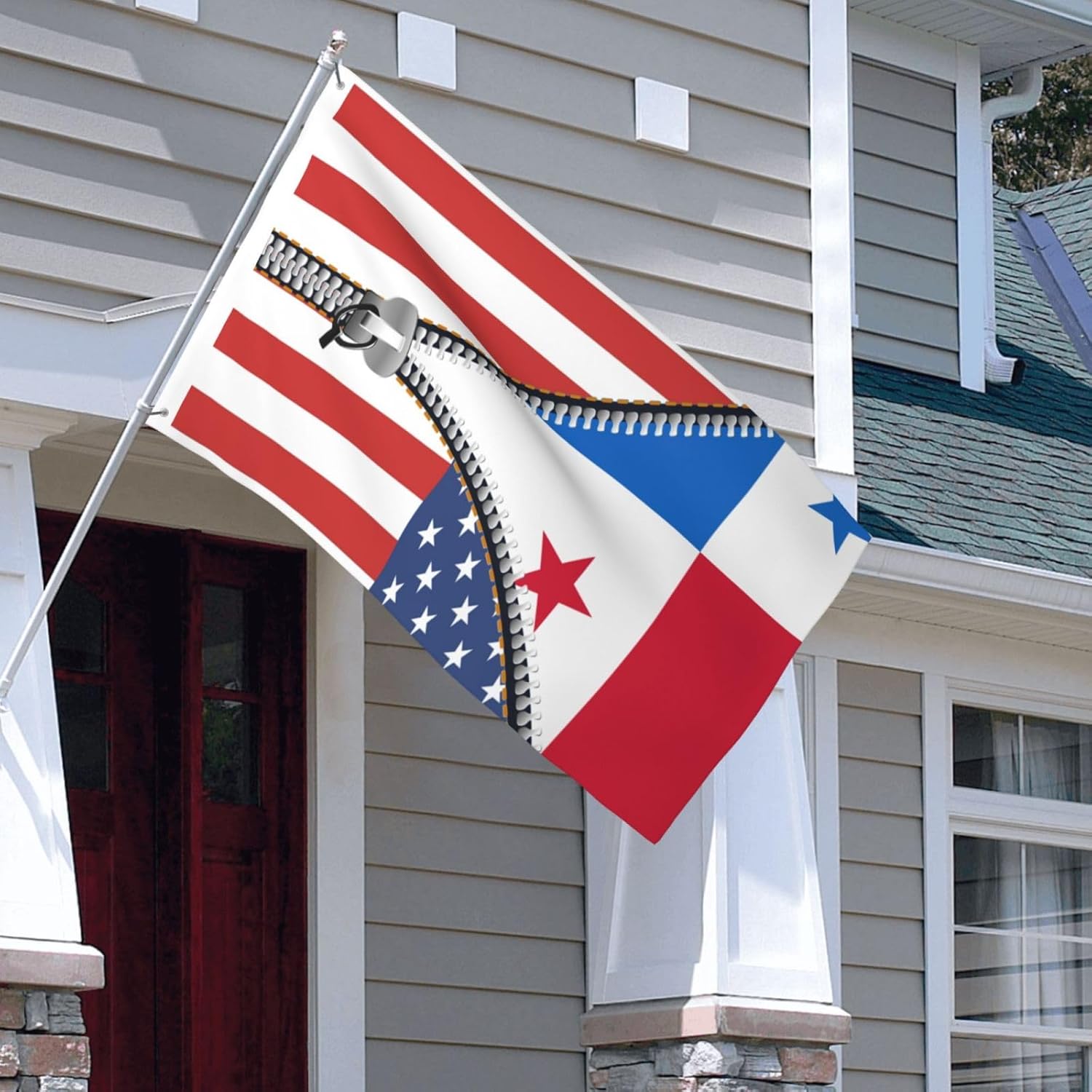 Bandera de Panamá de Estados Unidos de 3 x 5 pies, bandera panameña de doble cara, grande para pared, dormitorio, sala de estar, decoración colgante