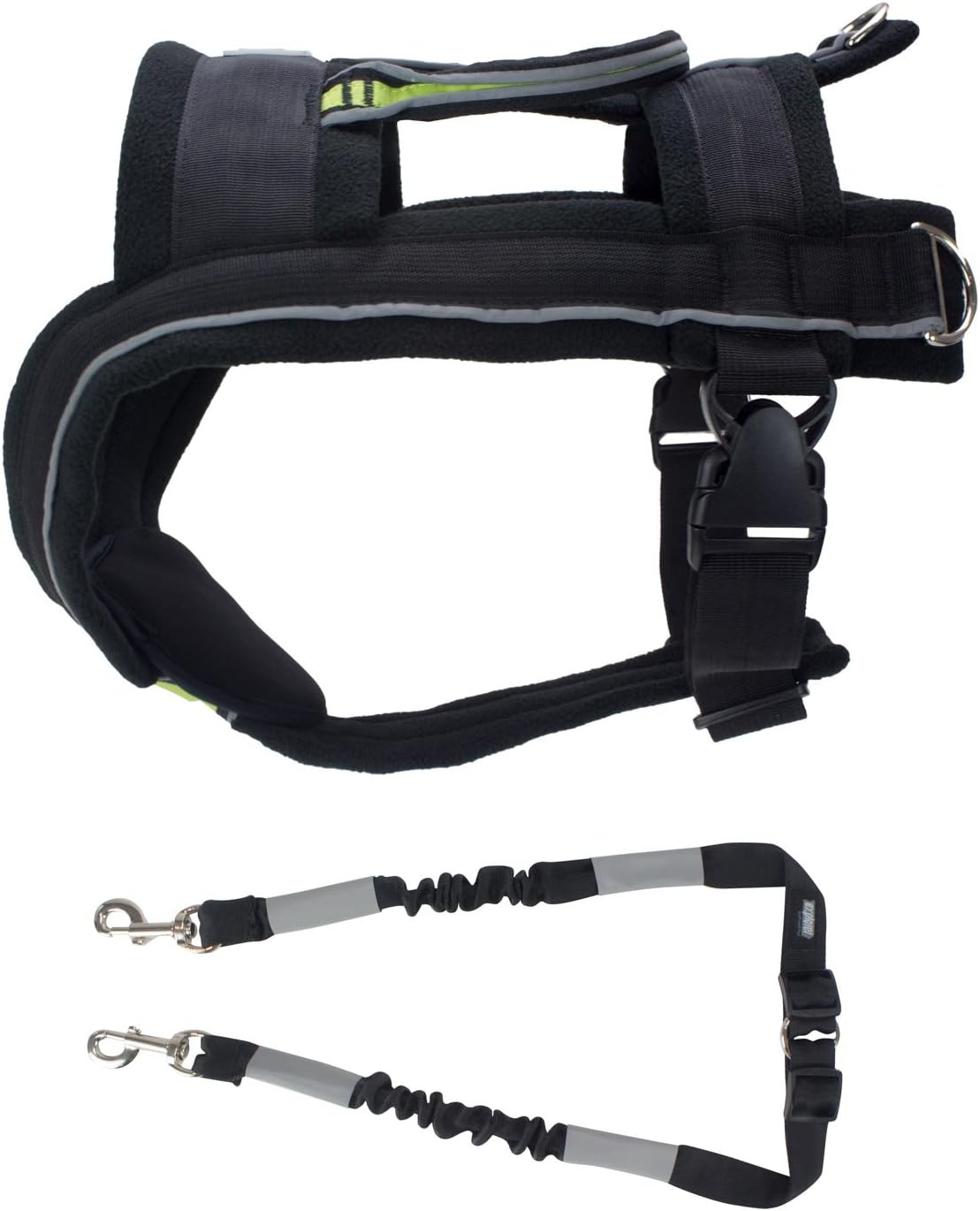 FrontPet Arnés para tirar y correa para tirar, chaleco acolchado ajustable para perros para trineo, correr, trotar y hacer ejercicio, tiras