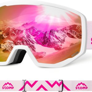 STOMP Gafas de esquí y snowboard 100% protección UV400, lentes reemplazablescorreas para hombres, mujeres y jóvenes STOMP Gafas de esquí y snowboard 100% protección UV400, lentes reemplazablescorreas para hombres, mujeres y jóvenes