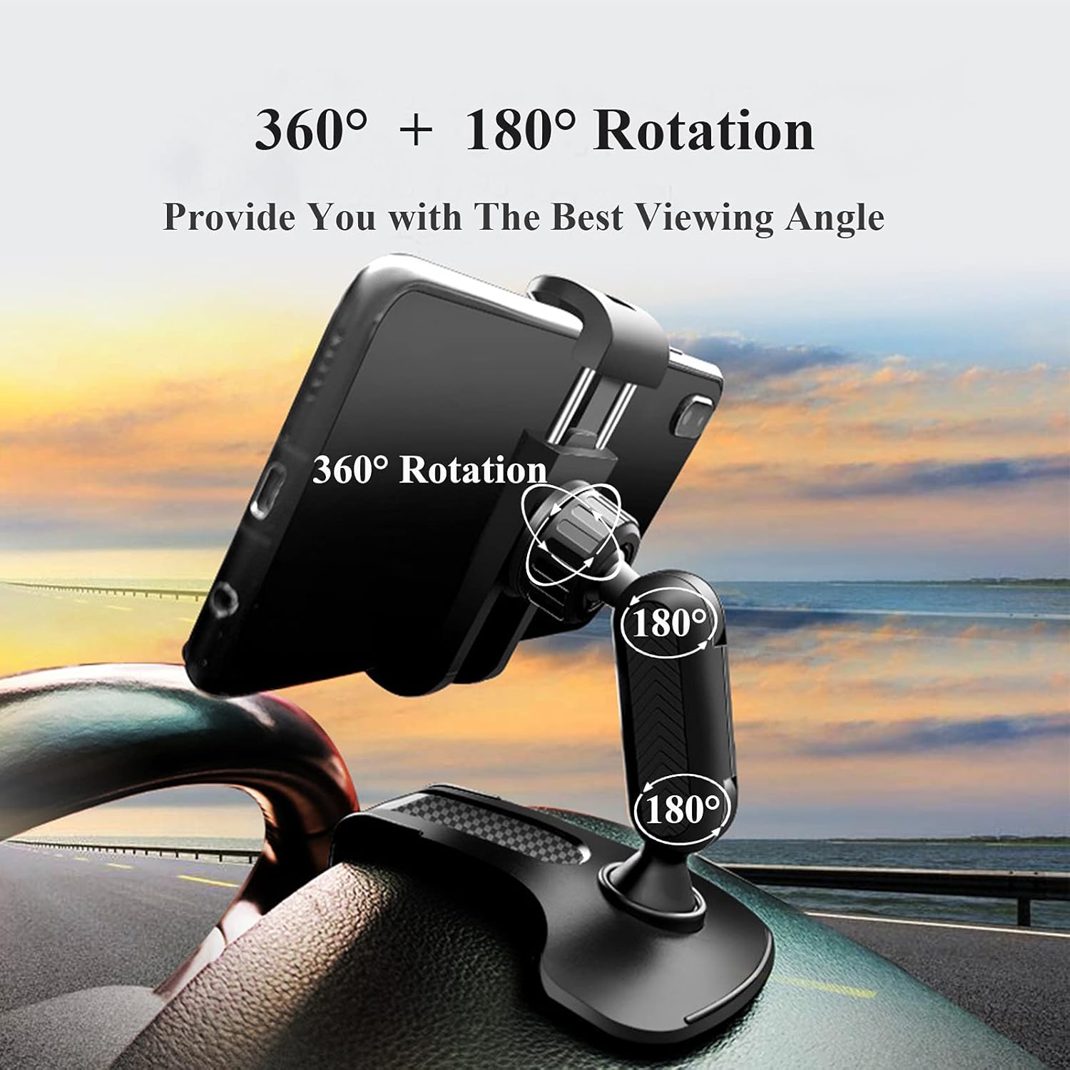 Soporte de teléfono para automóvil, soporte de teléfono celular para automóvil, rotación de 360 grados, soporte de montaje de clip para automóvil,