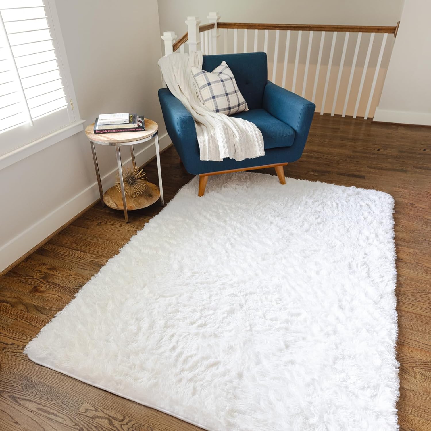 Ophanie Alfombras blancas para sala de estar, color crema, mullidas y suaves, para el suelo, dormitorio, habitación de niños y niñas, decoración del
