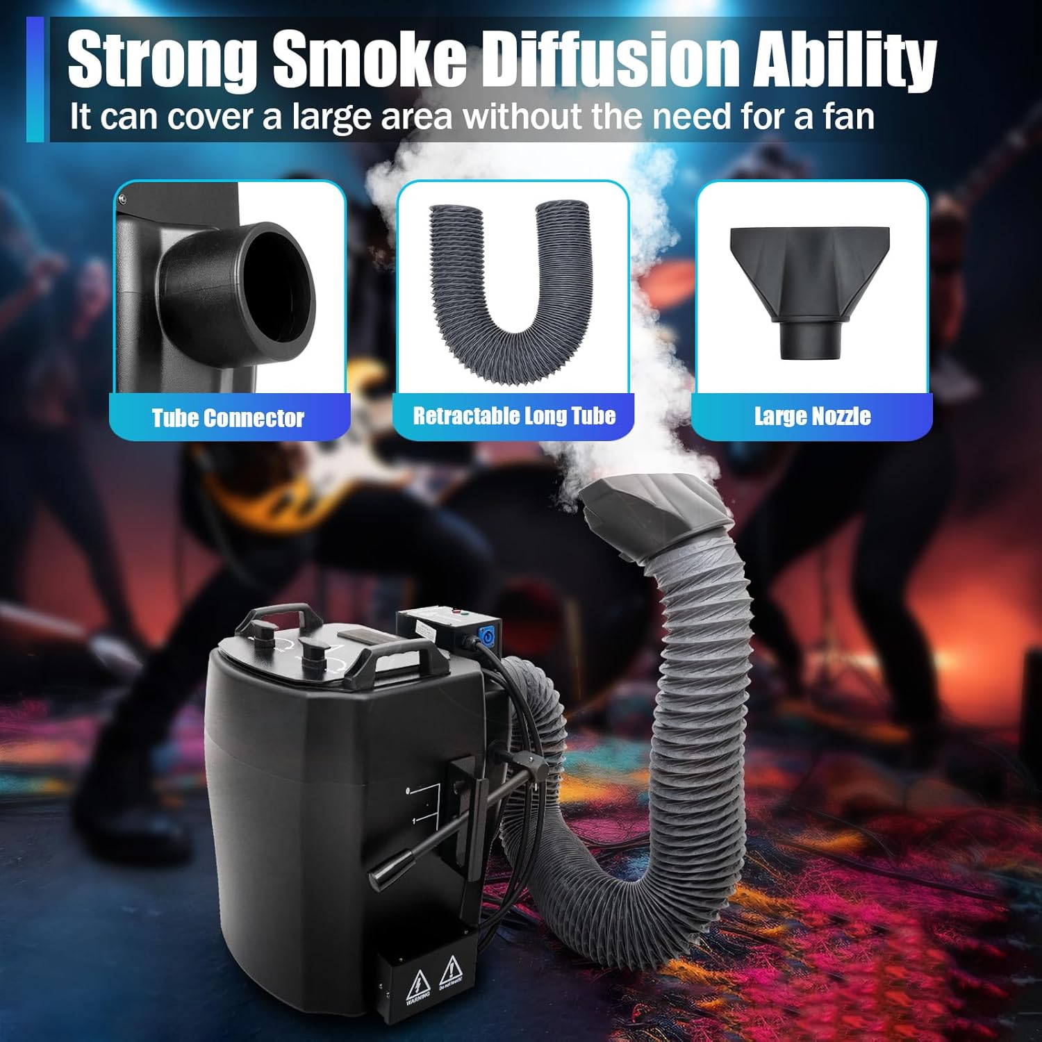 Máquina de niebla de hielo seco, máquina de humo, máquina de niebla baja con tubo para escenarios interiores y exteriores, boda, fiesta club (6000