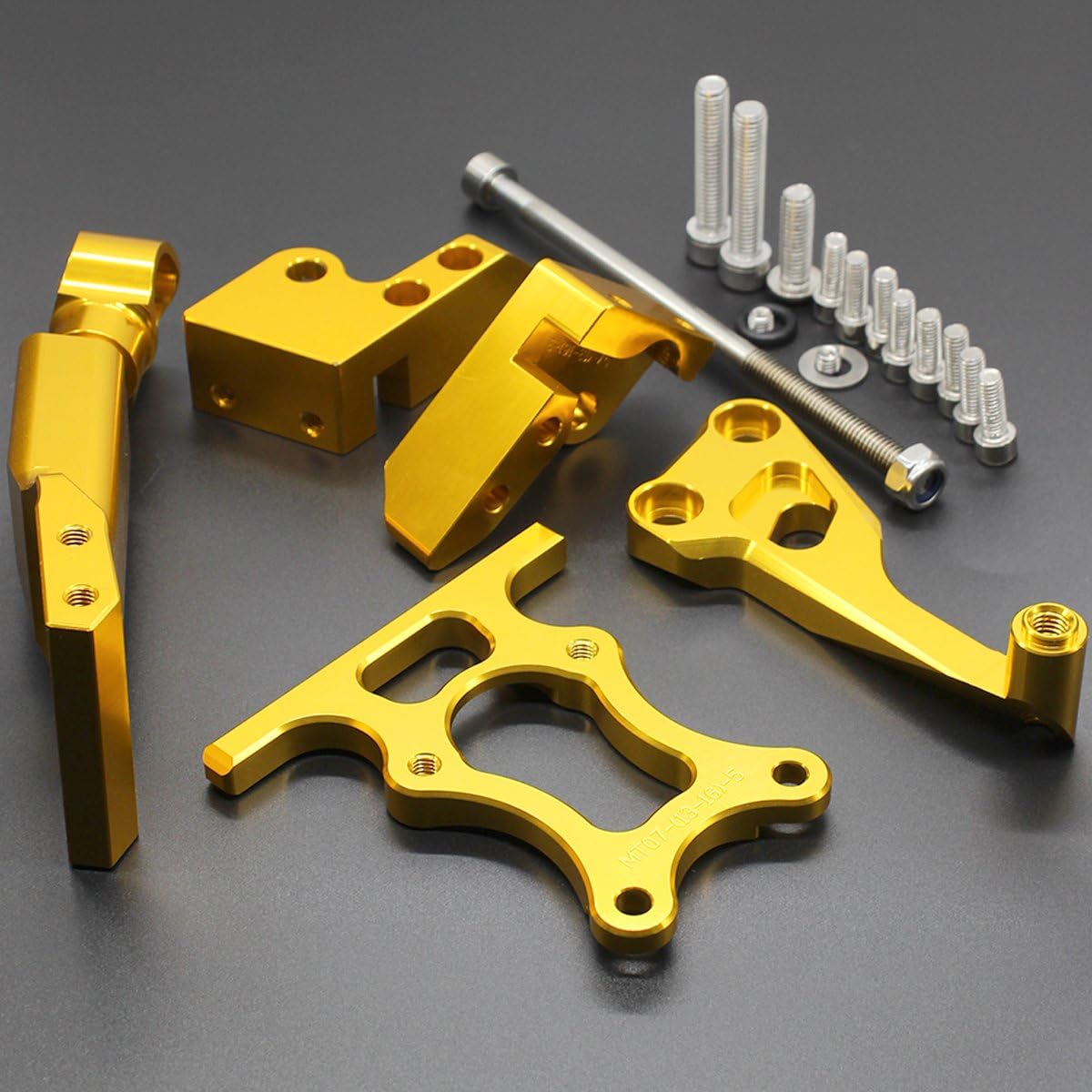 FXCNC Racing motocicleta CNC amortiguador de dirección estabilizador amortiguador de montaje kit compatible con MT07 FZ07 MT-07 FZ-07 2014-2019