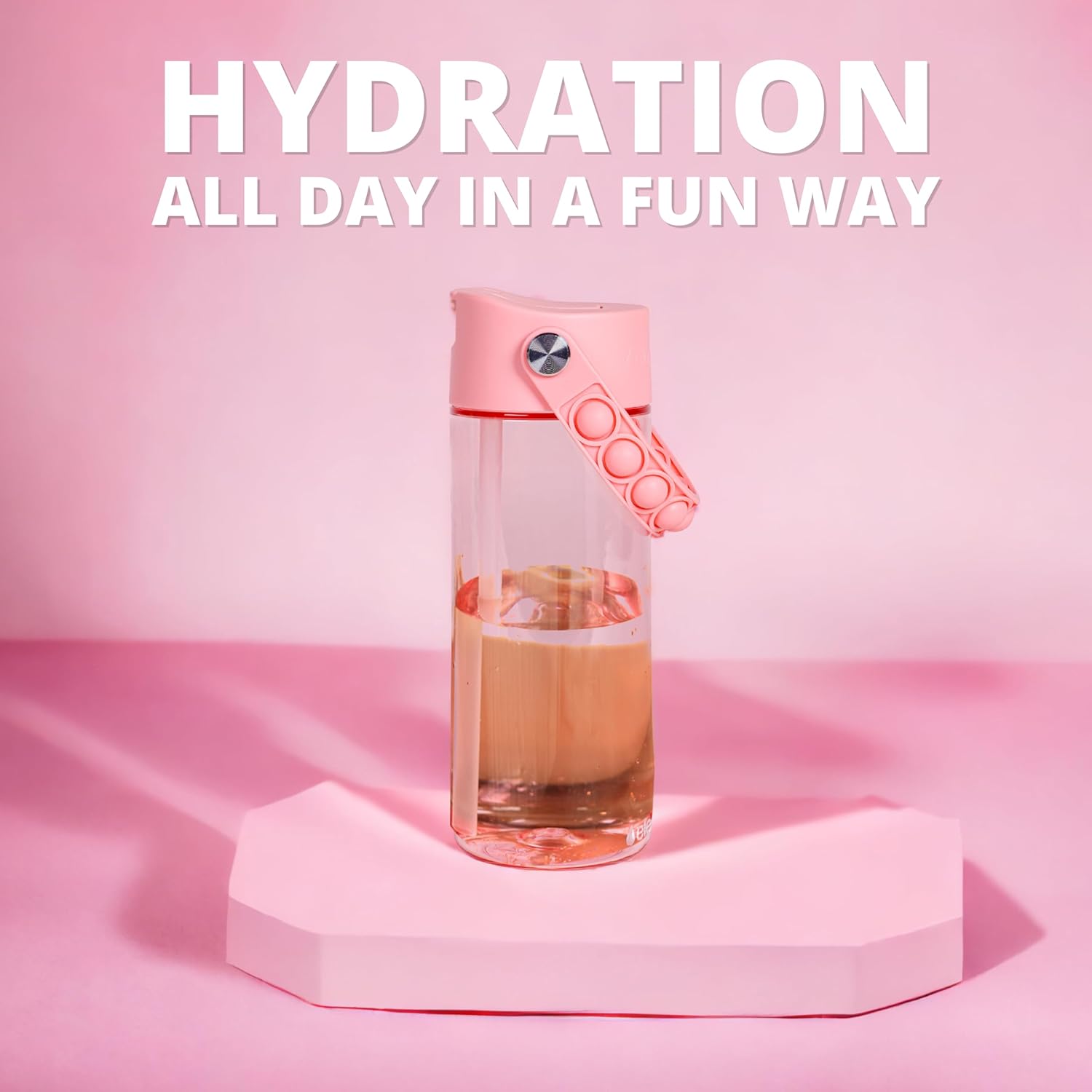 Elemental Botellas de agua a prueba de fugas para niños, botella de agua para niños para la escuela con divertido mango de apretar  Botella de agua