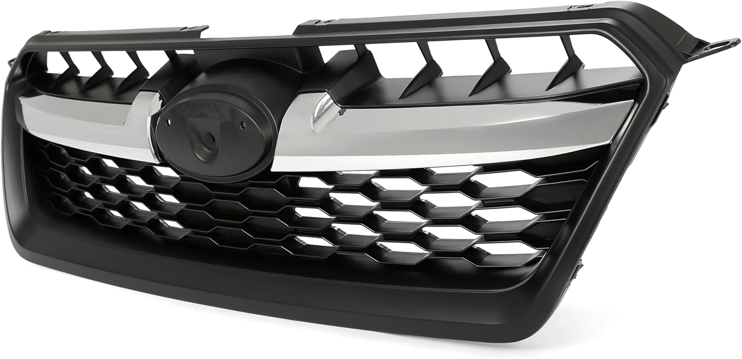 HECASA Parrilla delantera compatible con Subaru Impreza 20112 2013 2014 91122FJ000 SU1200158 Conjunto de parrilla de parachoques negro+plateado