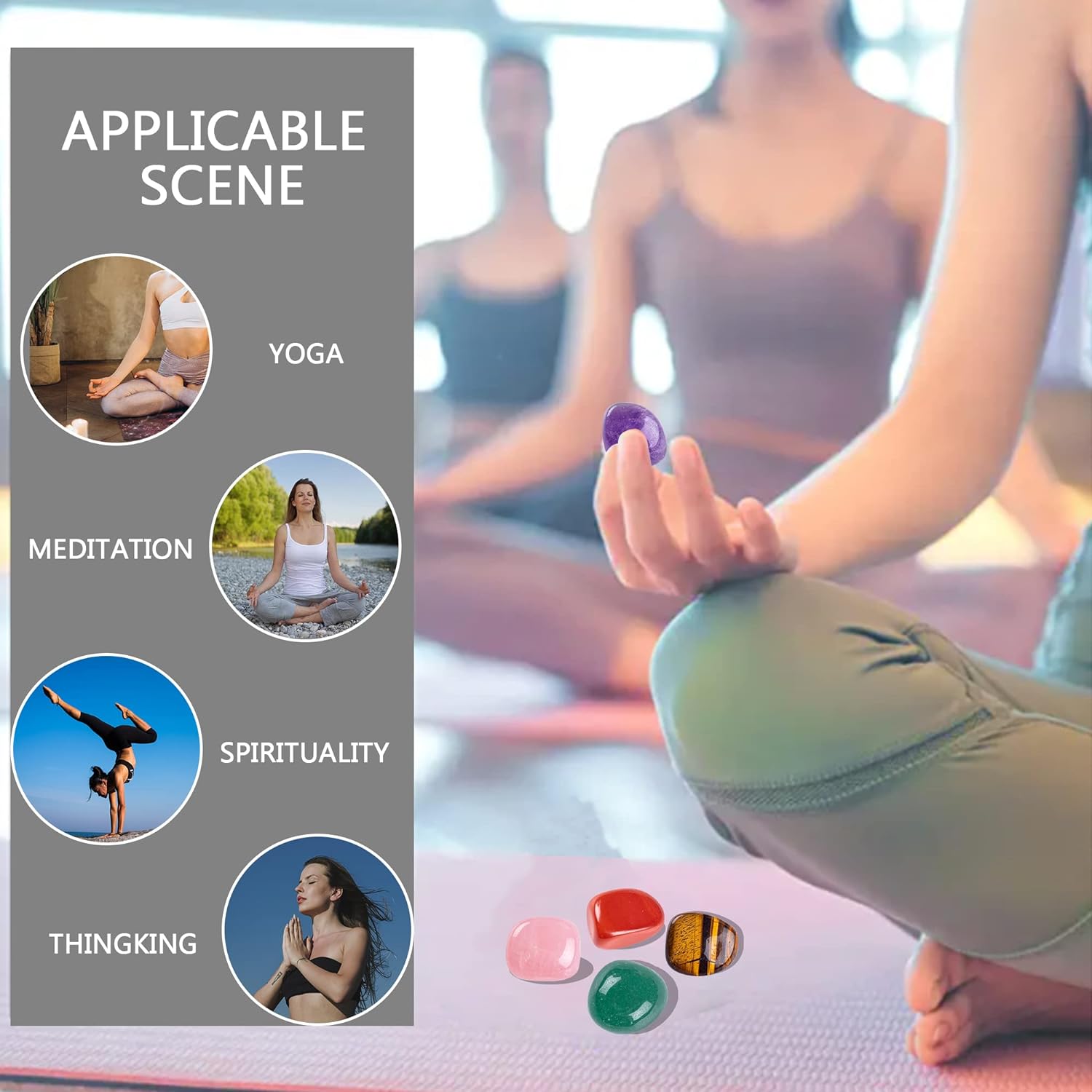 UU UNIHOM Cristales pulidos a granel de 3 libras, piedras curativas y piedras para pulir, cristales surtidos para hacer joyas, curación, meditación,