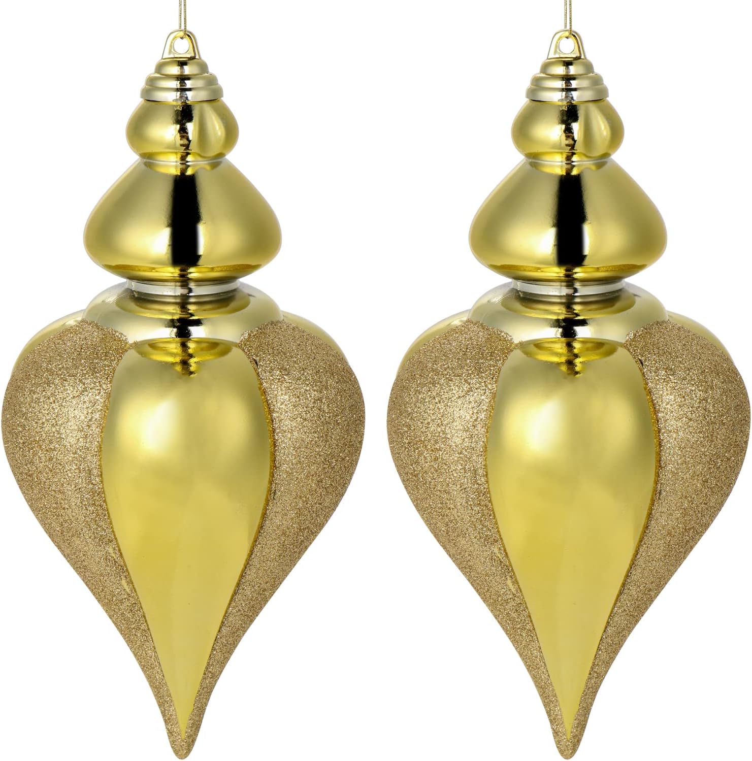 2 adornos de bolas de Navidad grandes de 9 pulgadas, adornos inastillables para decoración de árbol de Navidad, adornos dorados de Navidad, esferas