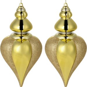 2 adornos de bolas de Navidad grandes de 9 pulgadas, adornos inastillables para decoración de árbol de Navidad, adornos dorados de Navidad, esferas 2 adornos de bolas de Navidad grandes de 9 pulgadas, adornos inastillables para decoración de árbol de Navidad, adornos dorados de Navidad, esferas