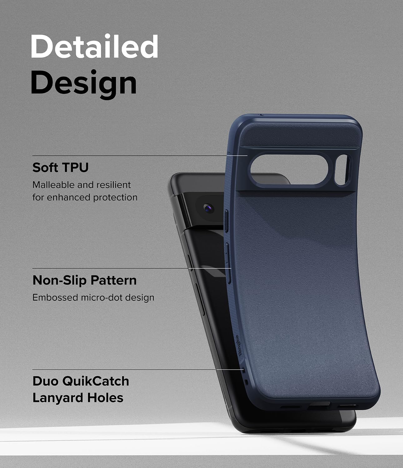 Ringke Onyx Se siente bien en la mano Compatible con Google Pixel 8 Pro, tecnología antihuellas que evita manchas grasas, agarre mejorado
