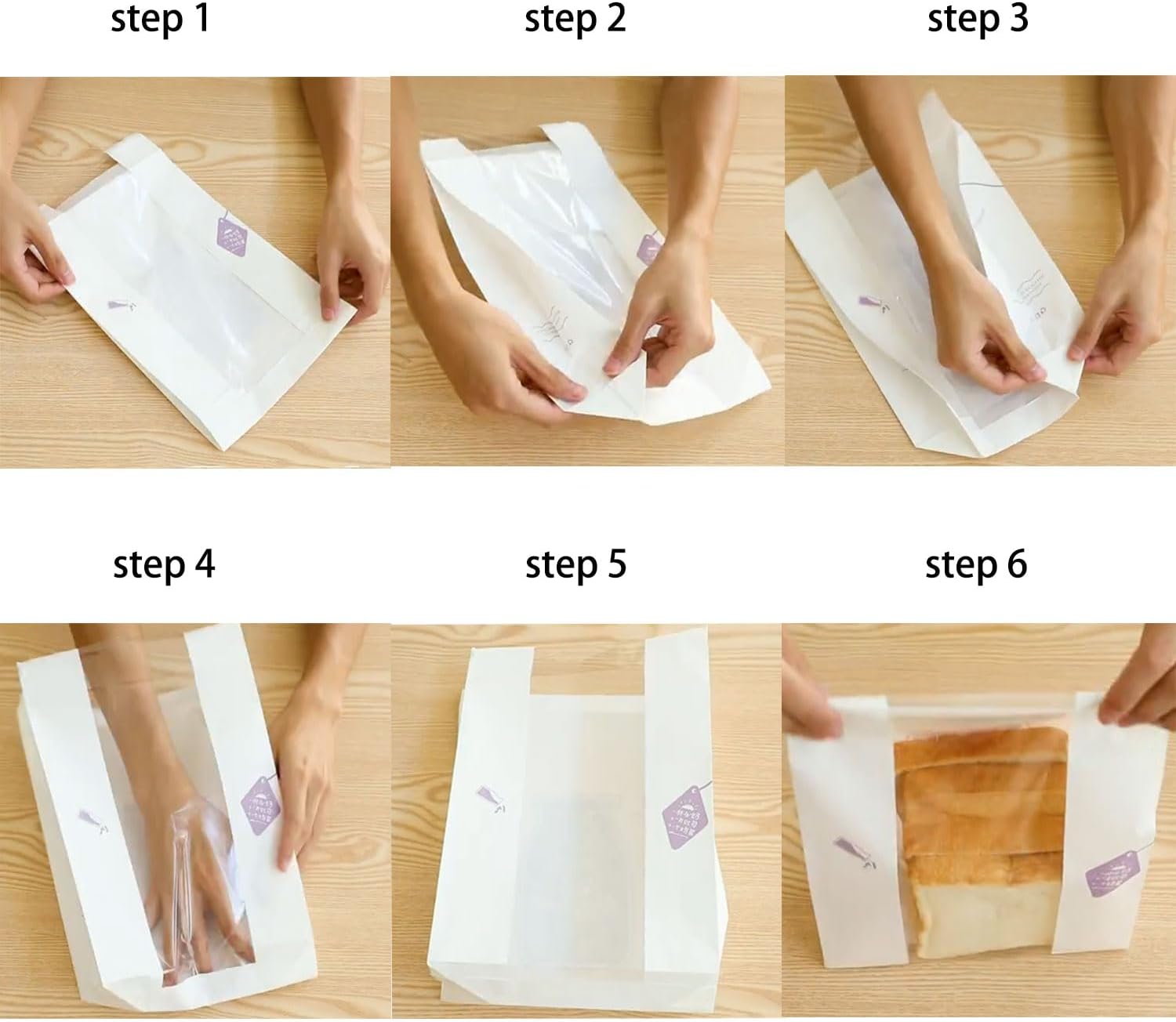 Bolsas de papel para pan, paquete de 30 unidades, bolsas de almacenamiento de pan caseras con ventana transparente, incluye calcomanías de sello de