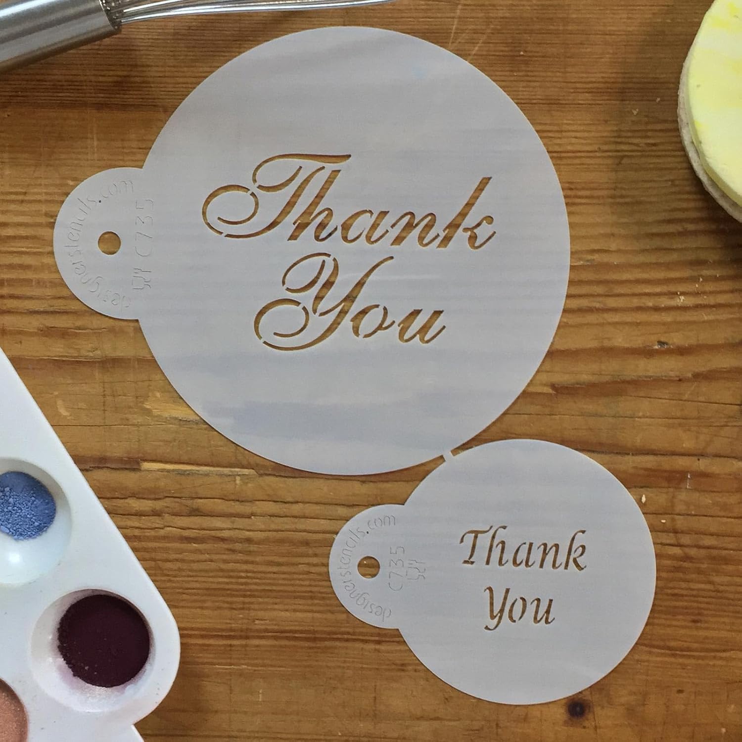 Designer Stencils Juego de plantillas de galletas y cupcakes, beige y semitransparente