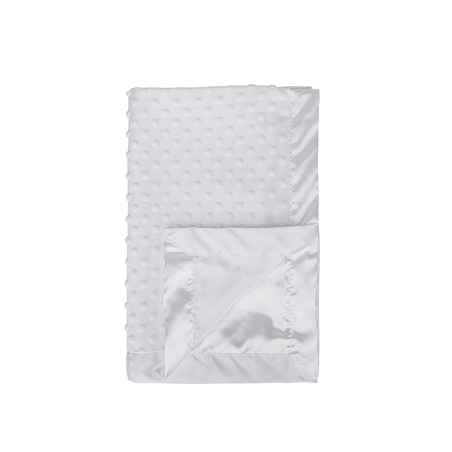 Pro Goleem Manta suave de lunares Minky con respaldo de satén sedoso, regalos para bebés para niños y niñas (blanco, 30 x 40 pulgadas)