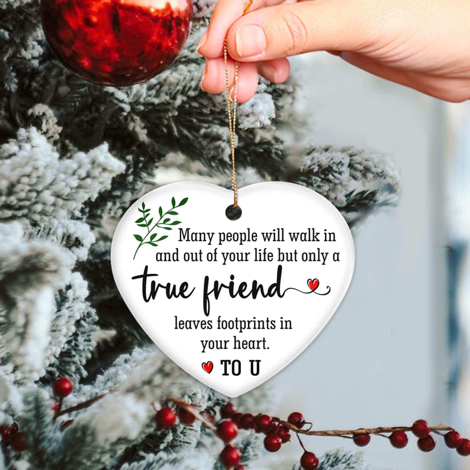 Adorno de Navidad 2023 para mujeres, decoración de árbol de Navidad, adorno de BFF para amigos, hermana, él, ella, novio, novia, verdadera amiga,