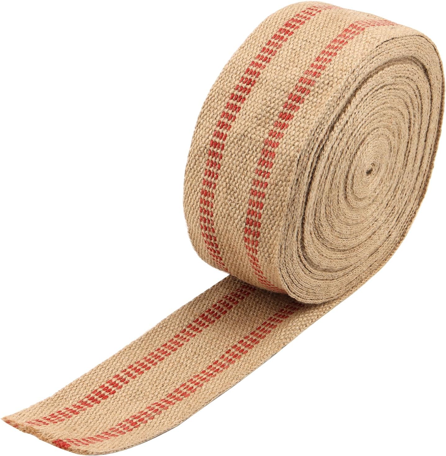 Cinta de yute para tapicería de 22 yardas y 3.5 pulgadas, cinta ancha de yute para manualidades, correas de silla naturales para muebles de