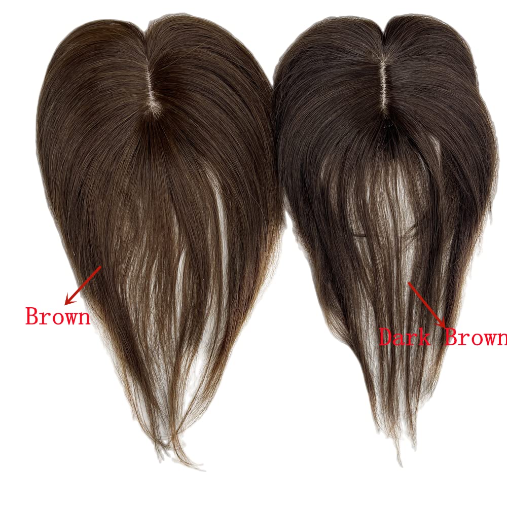 Anemone Extensiones de cabello humano con clip para mujer, 10 pulgadas, parte media, lacio, extensiones de cabello para pérdida de cabello suave