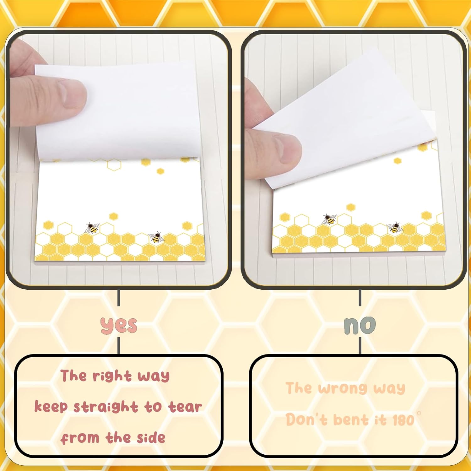 9 notas adhesivas de abeja de 3 x 3 pulgadas, lindas notas de abeja adversas, notas de notas para escuela, oficina, hogar, suministros para