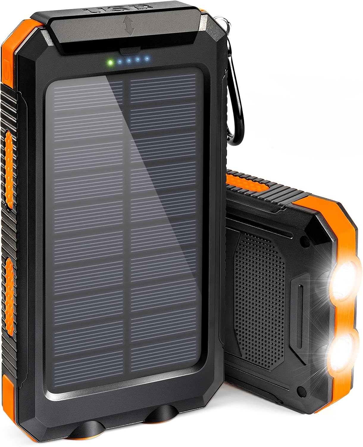 Cargador de batería portátil, cargador solar de 20000 mAh con USB C de 5 V2.1 A, carga rápida compatible con iPhone, iPad, linterna brillante LED