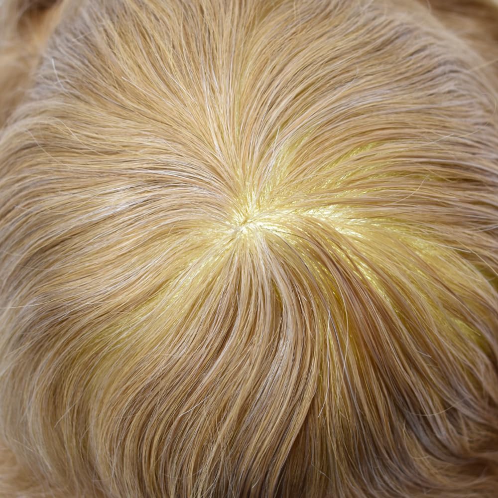 Toupee – Pieza de cabello humano real para hombre, sistema de reemplazo de piezas de pelo para hombres, postizos, sistema de pelo de piel de