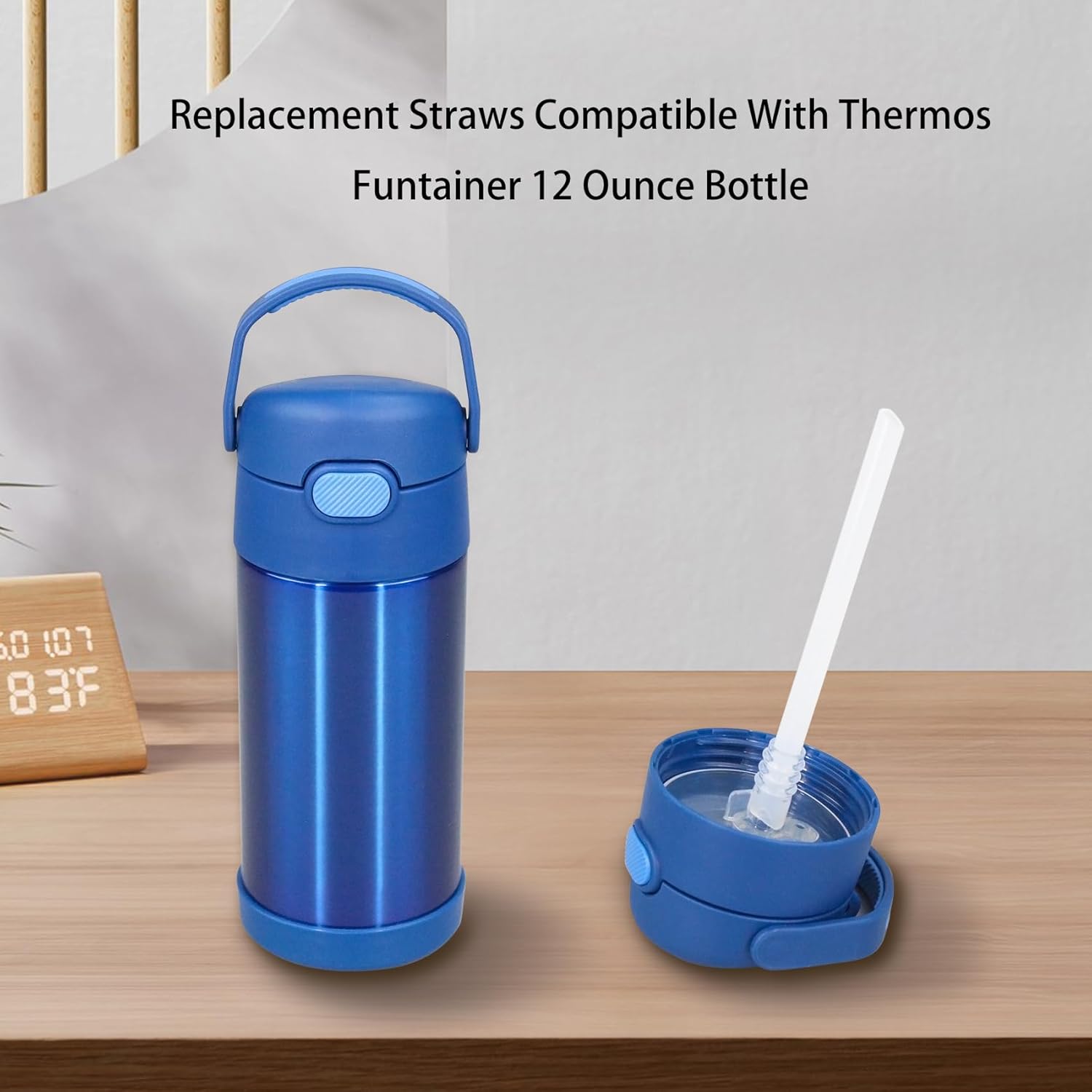Pajitas de repuesto compatibles con Thermos Funtainer botella de agua de 12 onzas, sin BPA (paquete de 6)