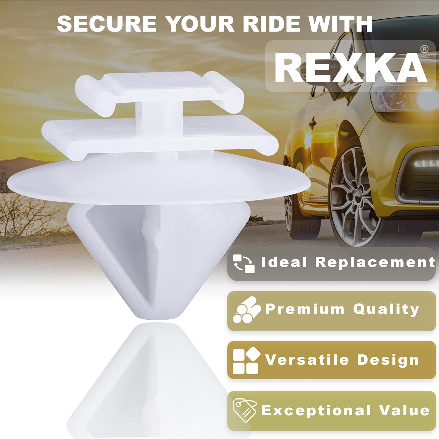 Rexka Clip de moldeo lateral del cuerpo de la puerta trasera 68241251AA compatible con Jeep 15-20 Renegade Chrysler 68241251-AA