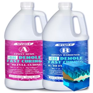Resina epoxi Resina epoxi de curado rápido, 1 galón 4 horas de desmoldeo 8-10 horas de resina transparente para moldes de bricolaje, joyería de Resina epoxi Resina epoxi de curado rápido, 1 galón 4 horas de desmoldeo 8-10 horas de resina transparente para moldes de bricolaje, joyería de