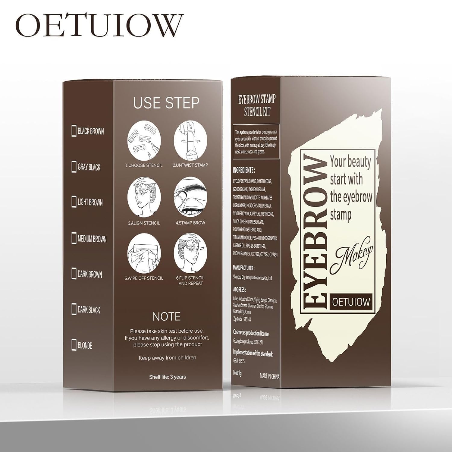 Kit de plantillas para cejas, kit de plantillas para cejas para principiantes, kit de plantillas y sellos de cejas de larga duración, a prueba de