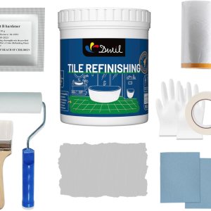 DWIL Kit de acabado de pintura para bañera, bañera y azulejos con herramientas, kit de reacabado de bañera a base de agua y bajo olor, pintura de DWIL Kit de acabado de pintura para bañera, bañera y azulejos con herramientas, kit de reacabado de bañera a base de agua y bajo olor, pintura de