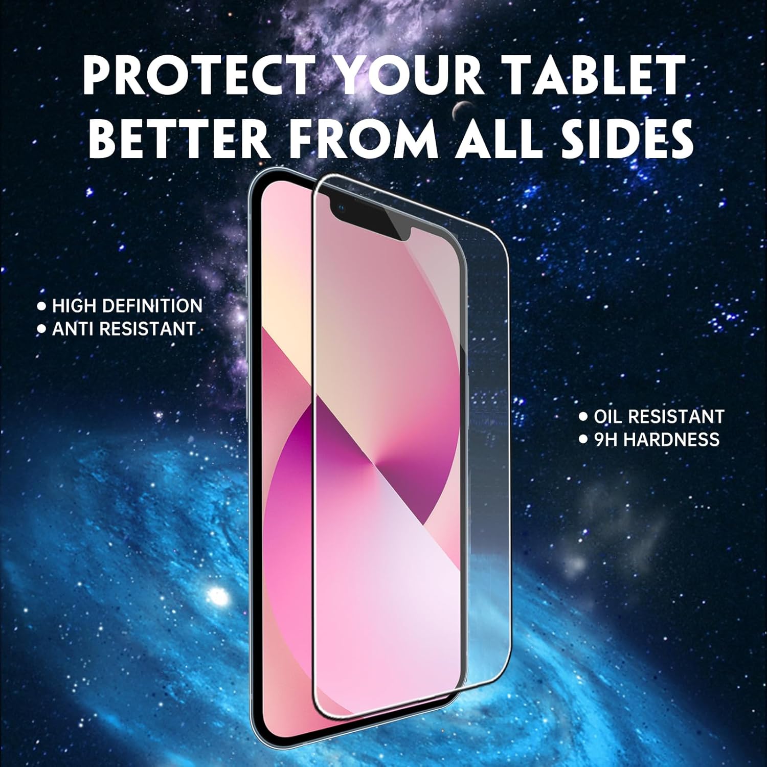 Paquete de 3 protectores de pantalla de vidrio compatibles con iPhone 13, película de vidrio templado de 6.1 pulgadas, antiarañazos, alta definición
