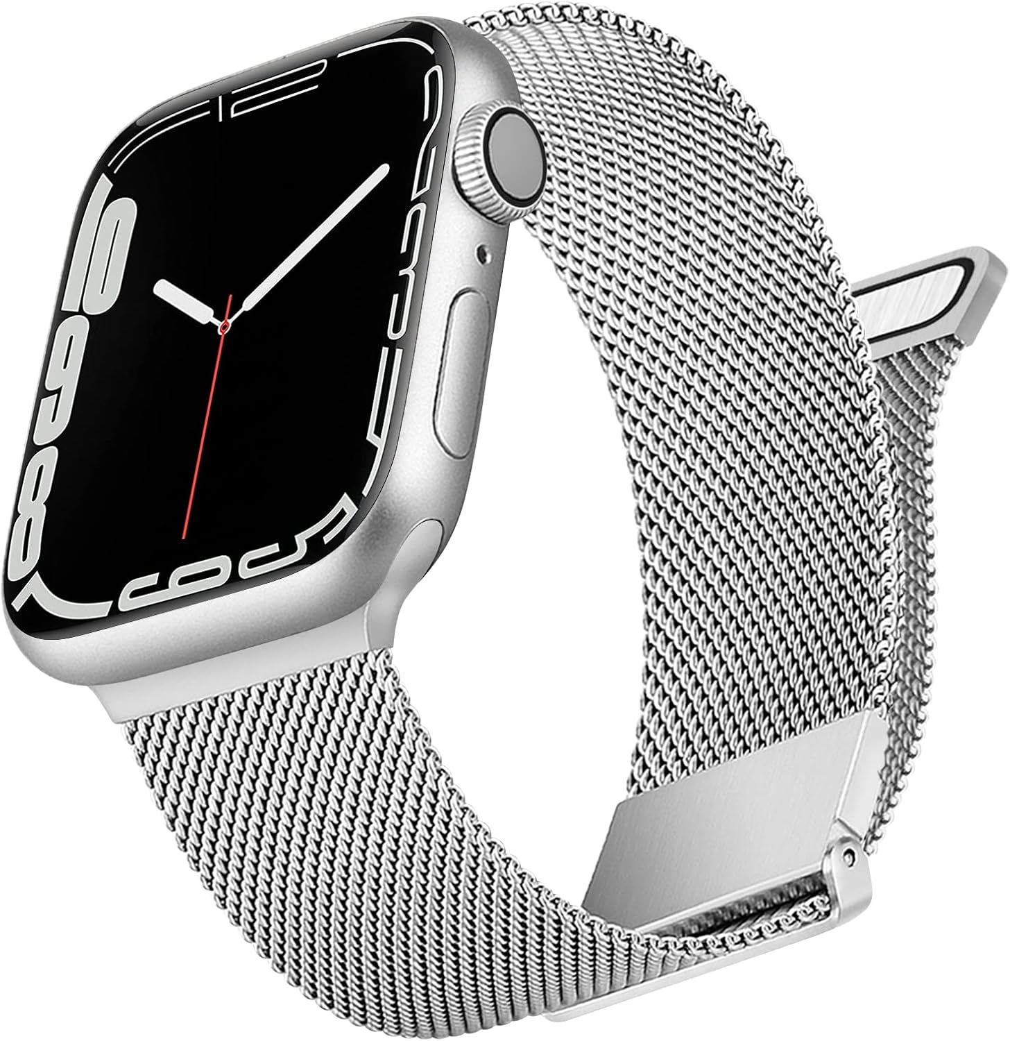 Vanjua Correa de metal compatible con correas de Apple Watch de 1.614 in 1.575 in 1.496 in 1.654 in 1.732 in 1.772 in 1.929 in, correa de repuesto