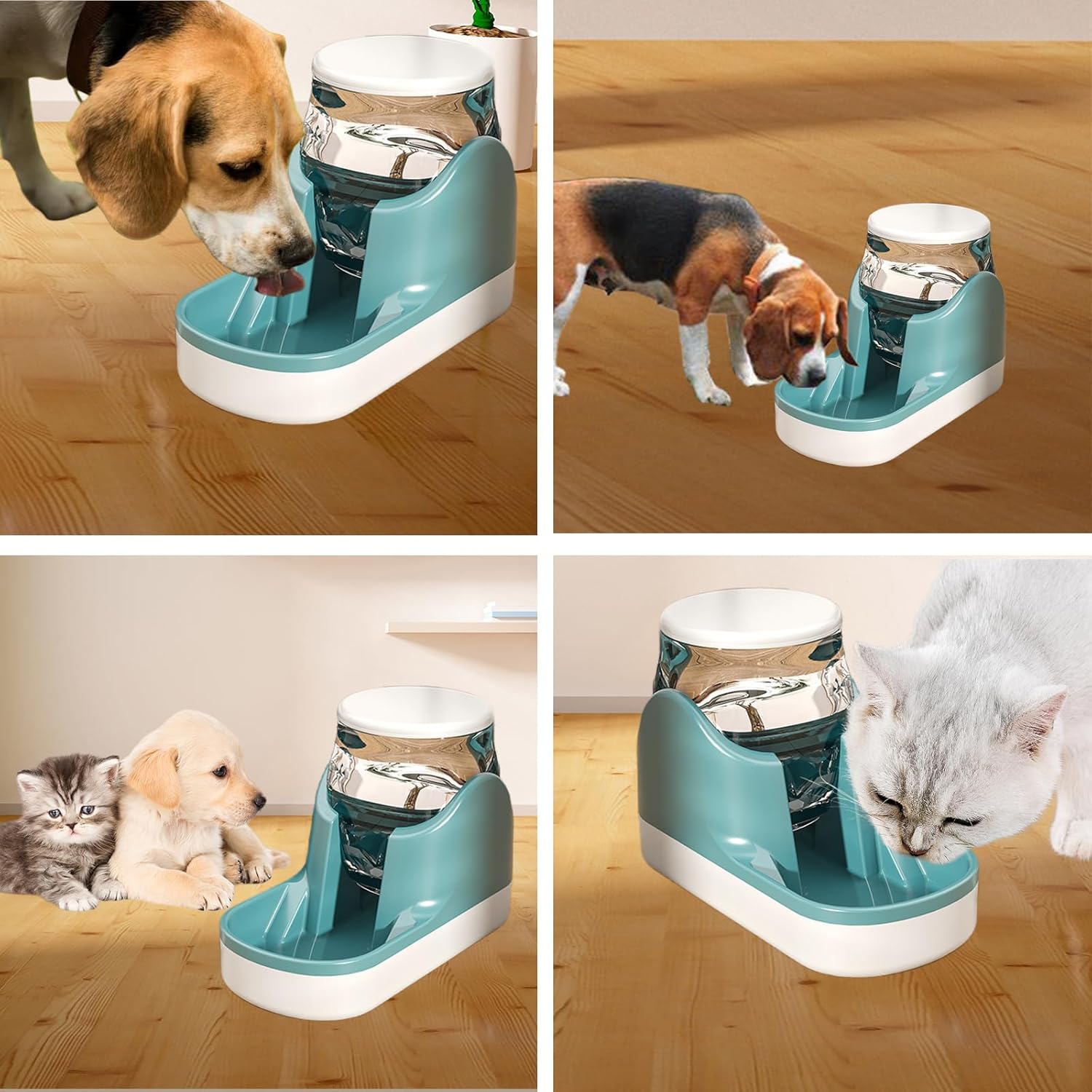 kathson Dispensador automático de agua para perros, dispensador de agua para gatos de gravedad de 1 galón, cuenco de estación de agua para perros,