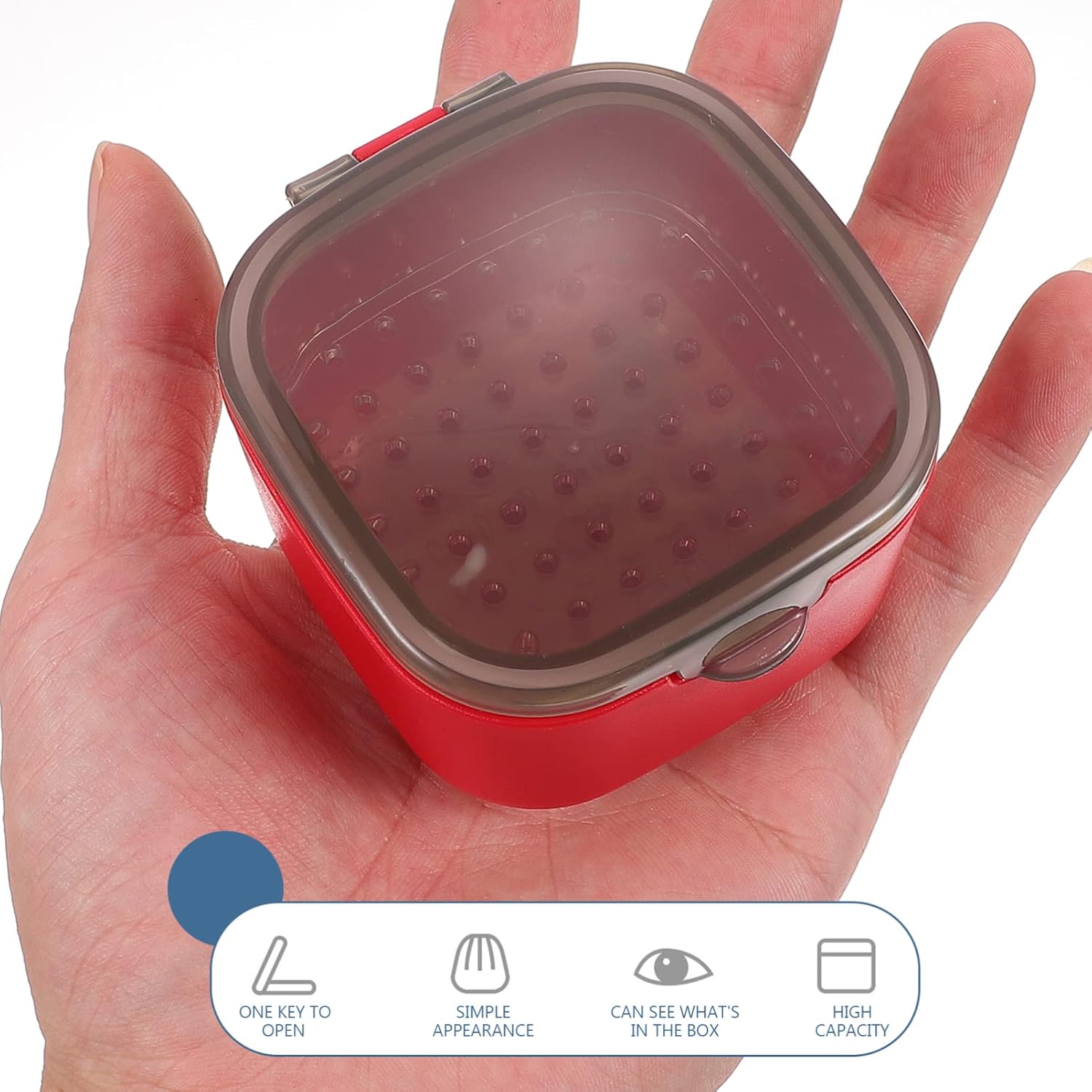 EXCEART Caja de baño de dentadura postiza con colador, caja de almacenamiento de dentadura dental, caja de retención de dientes, protector bucal,