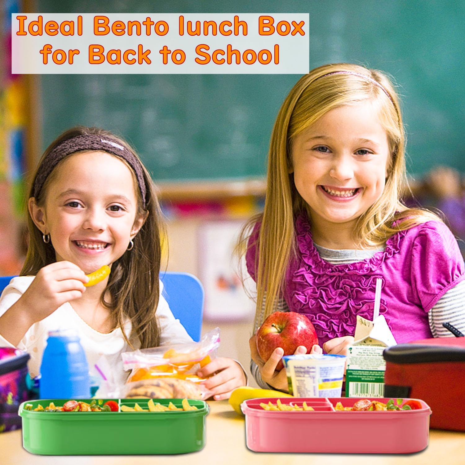 Ichiha Lonchera bento, lonchera para niños, lonchera de 44 onzas, 19 unidades, elegante lonchera para adolescentes, ideal para loncheras a prueba de