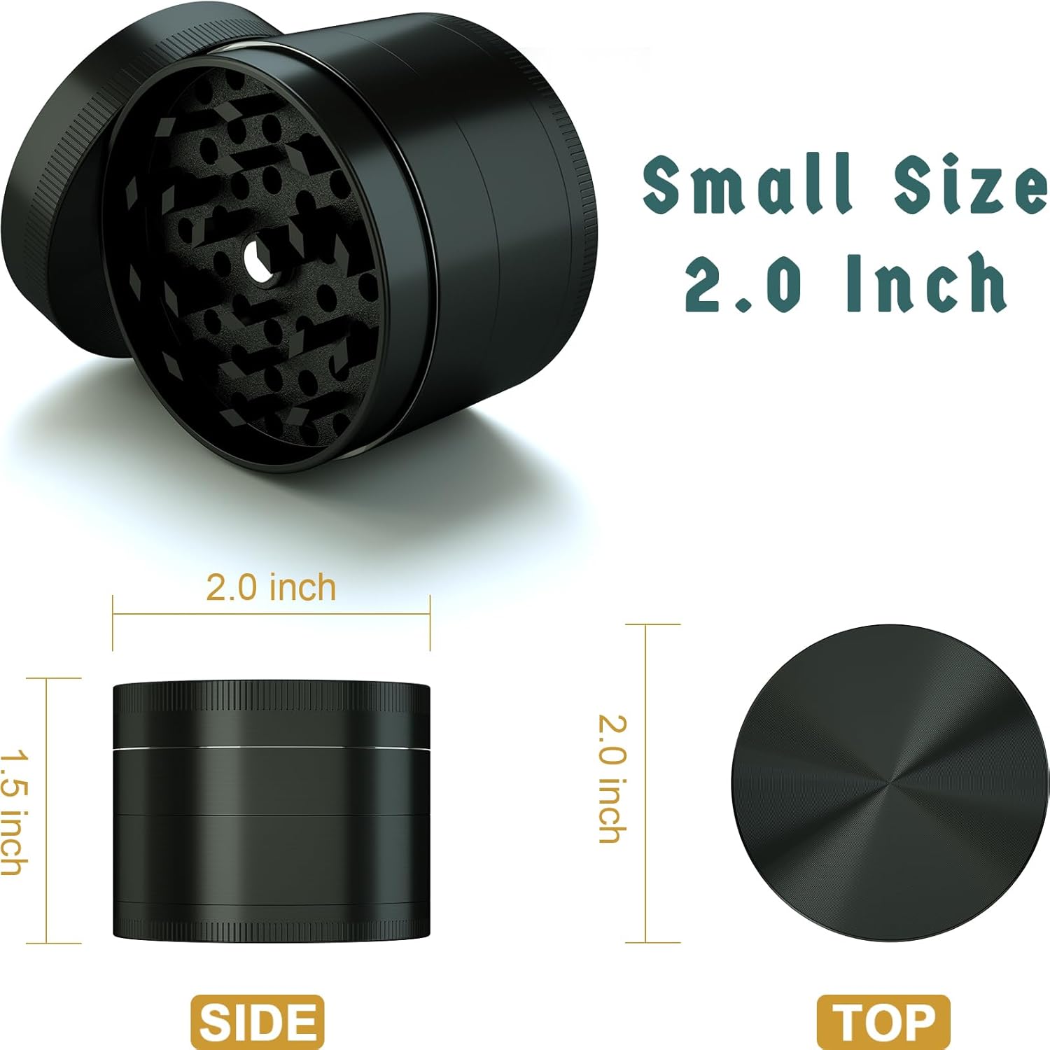 Molinillo de especias Zinc 2.0″ Negro