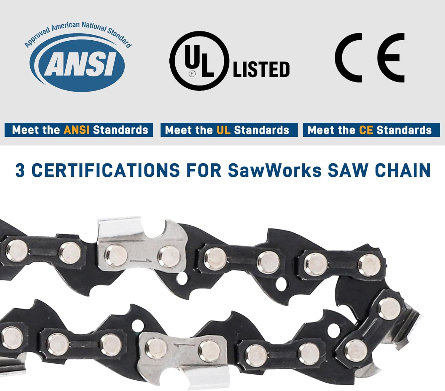 SawWorks Paquete de 3 cadenas de motosierra de 14 pulgadas SW-R52, paso LP de 38 pulgadas, calibre 0.043 pulgadas, 52 eslabones de transmisión,
