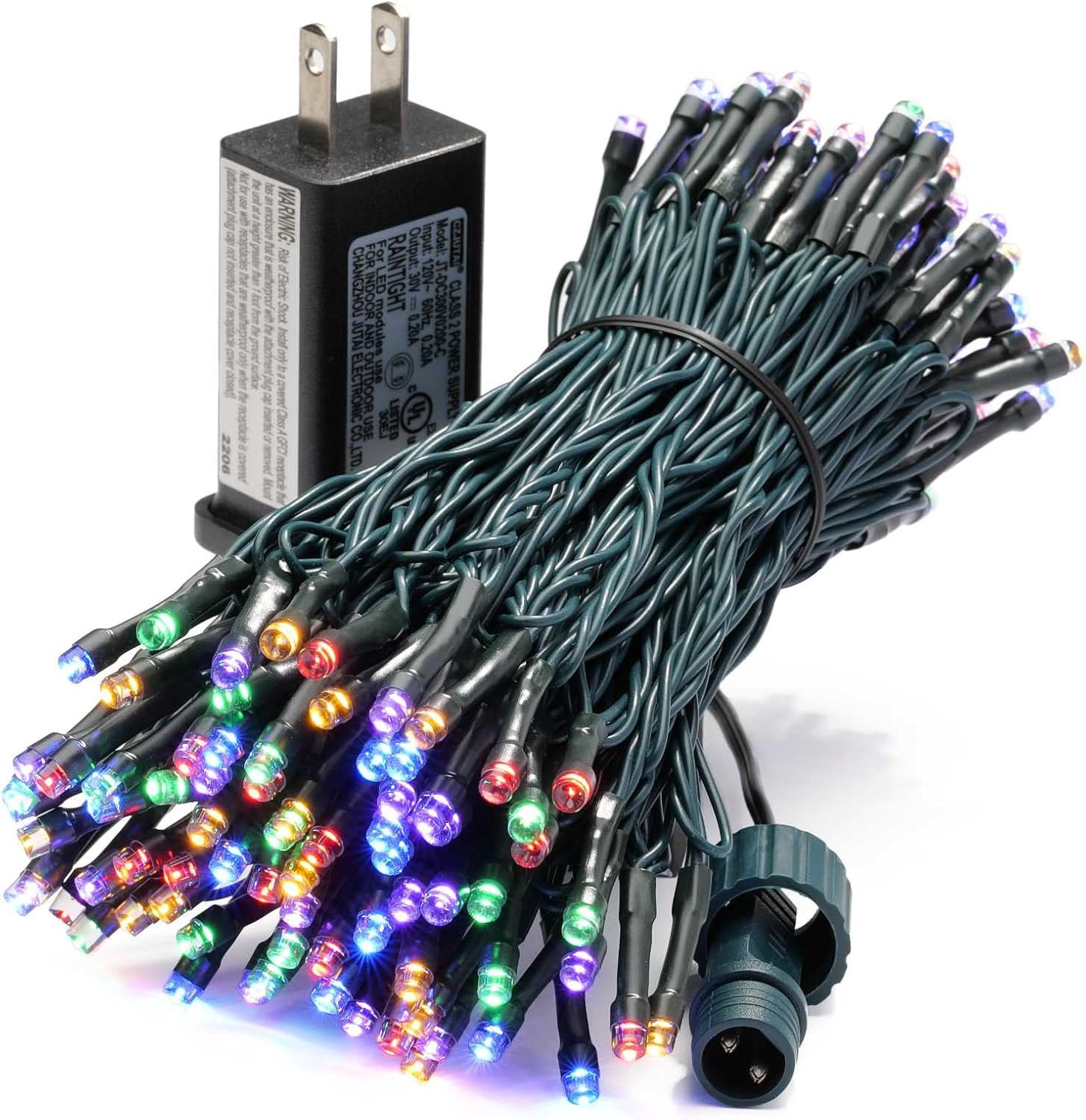 150 tiras de luces de Navidad, 56 pies de longitud total, 50 pies de longitud iluminada, uso en interiores y exteriores, para decoración de árbol de