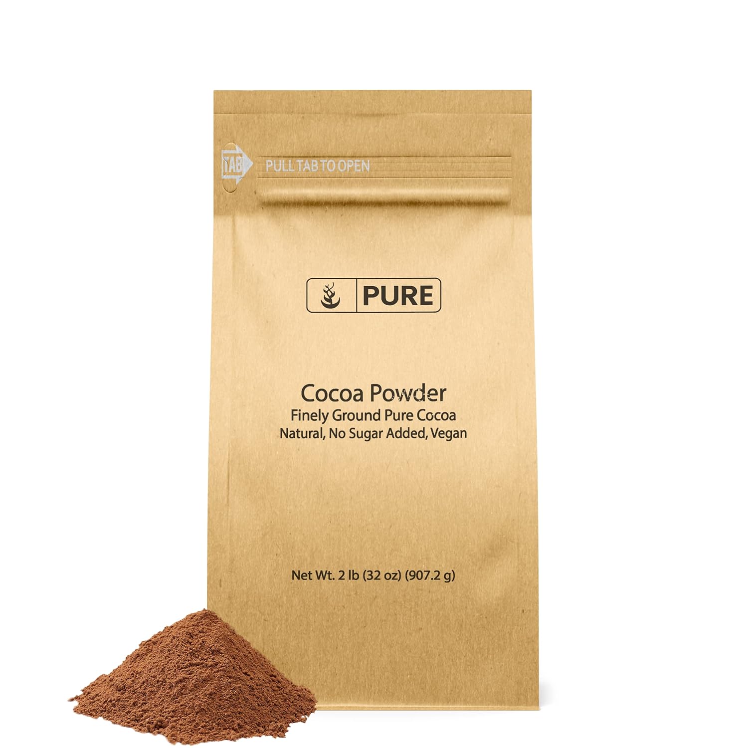 Pure Original Ingredients Cacao en polvo (2 lb) puro y natural