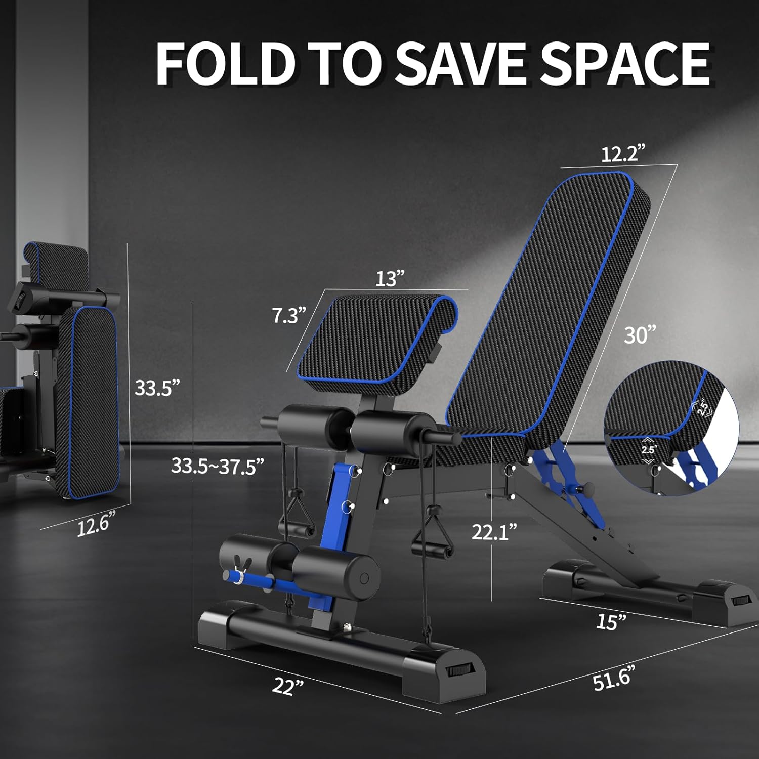 Banco de pesas ajustable banco de entrenamiento plegable, ideal para entrenamiento de fuerza de cuerpo completo, inclinación, banco plano de