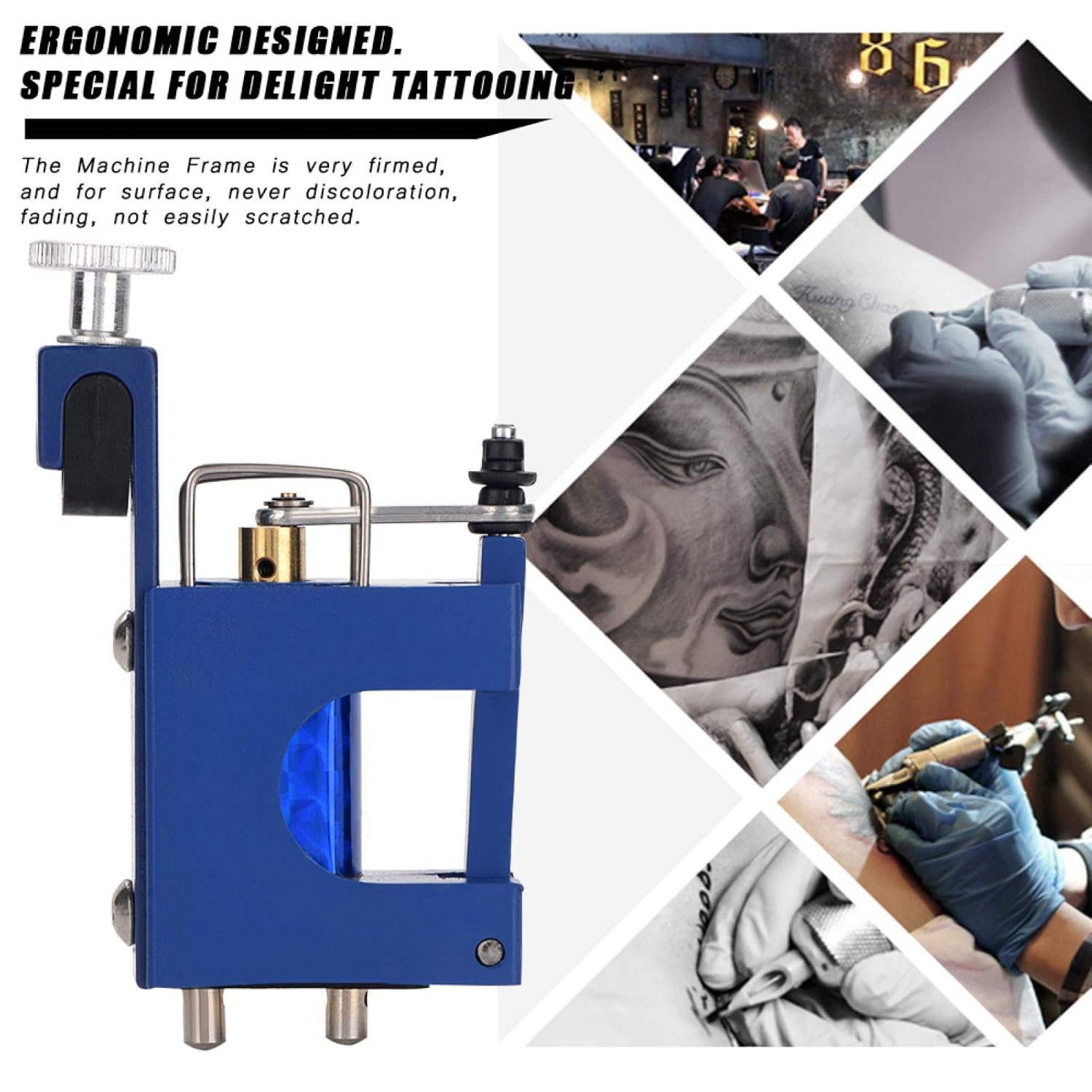 Profesional Rotary Tattoo Machine Motor LinerShader Supply Alloy Stealth Rotary Tattoo Gun (azul)