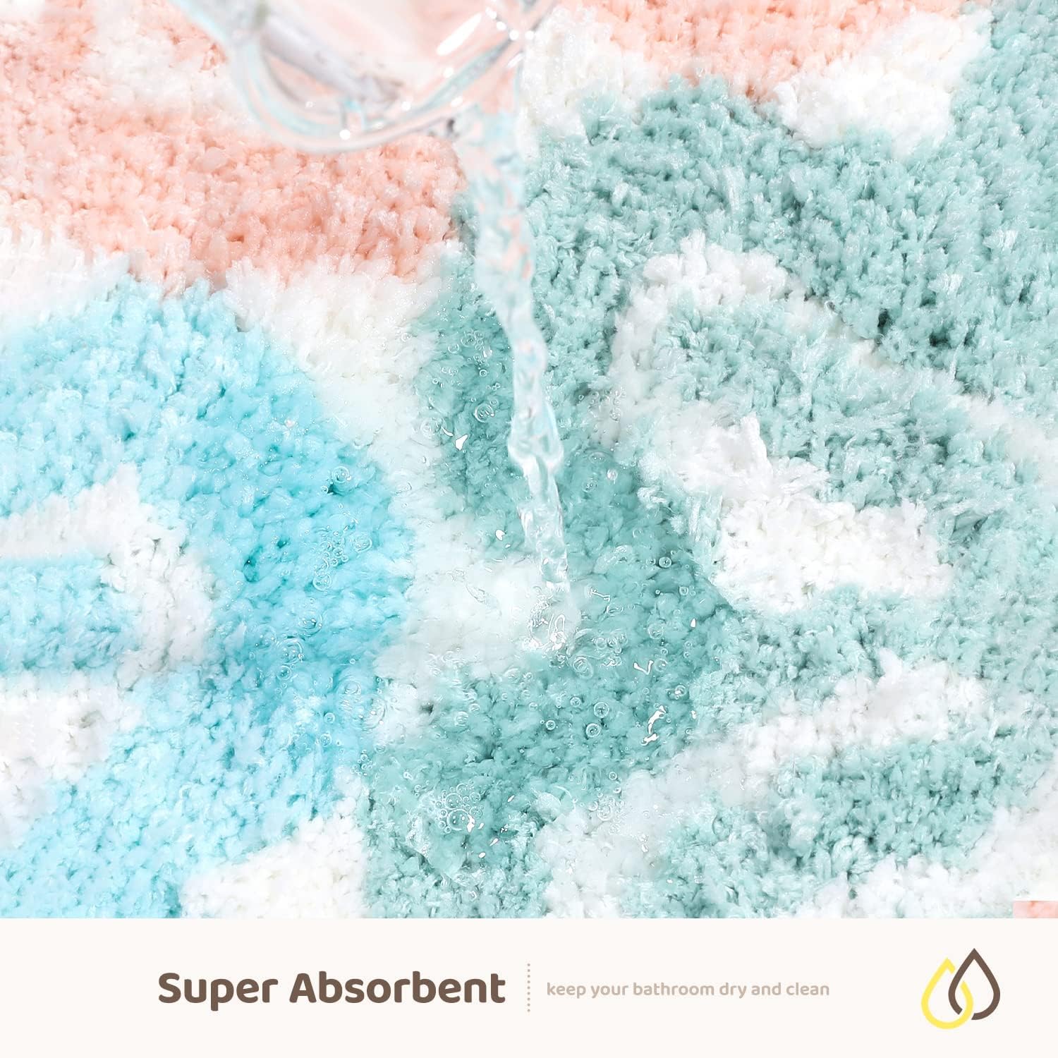 Molesun Tapete de baño floral, tapete de baño antideslizante y suave de microfibra, bonito tapete de baño para niños, absorbente de agua, grueso,