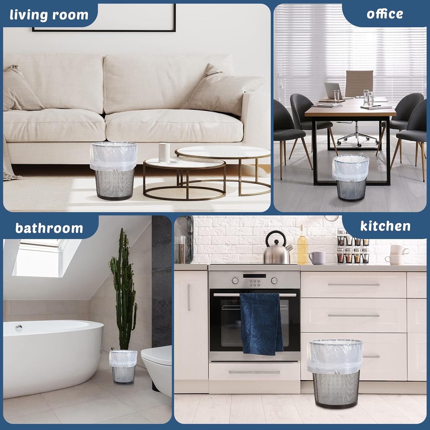 600 bolsas de basura de 8 galones con cordón de 0.79 mil, fuertes y medianas, bolsas de basura de plástico resistente de 8 galones, bolsas de basura