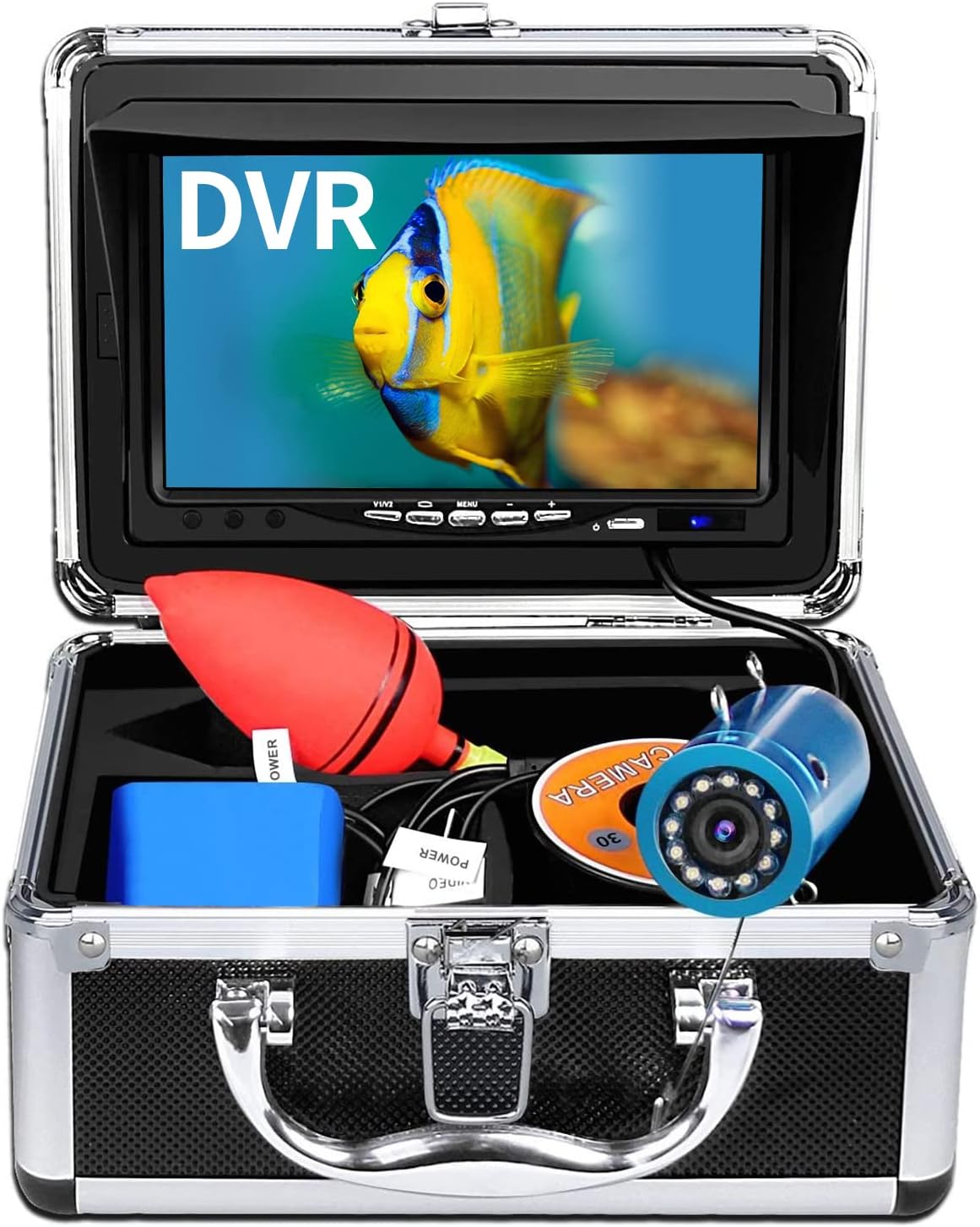 anysun – Cámara de pesca subacuática, cámara de pesca en hielo, cámaras de video portátiles, buscador de peces con monitor HD de 7 pulgadas y 12
