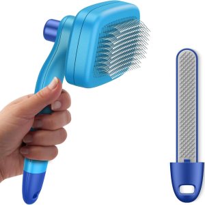 Cepillo deslizante autolimpiante para quitar y asear perros y gatos de pelo largo y corto, cepillo retráctil para mascotas con herramienta removedor Cepillo deslizante autolimpiante para quitar y asear perros y gatos de pelo largo y corto, cepillo retráctil para mascotas con herramienta removedor