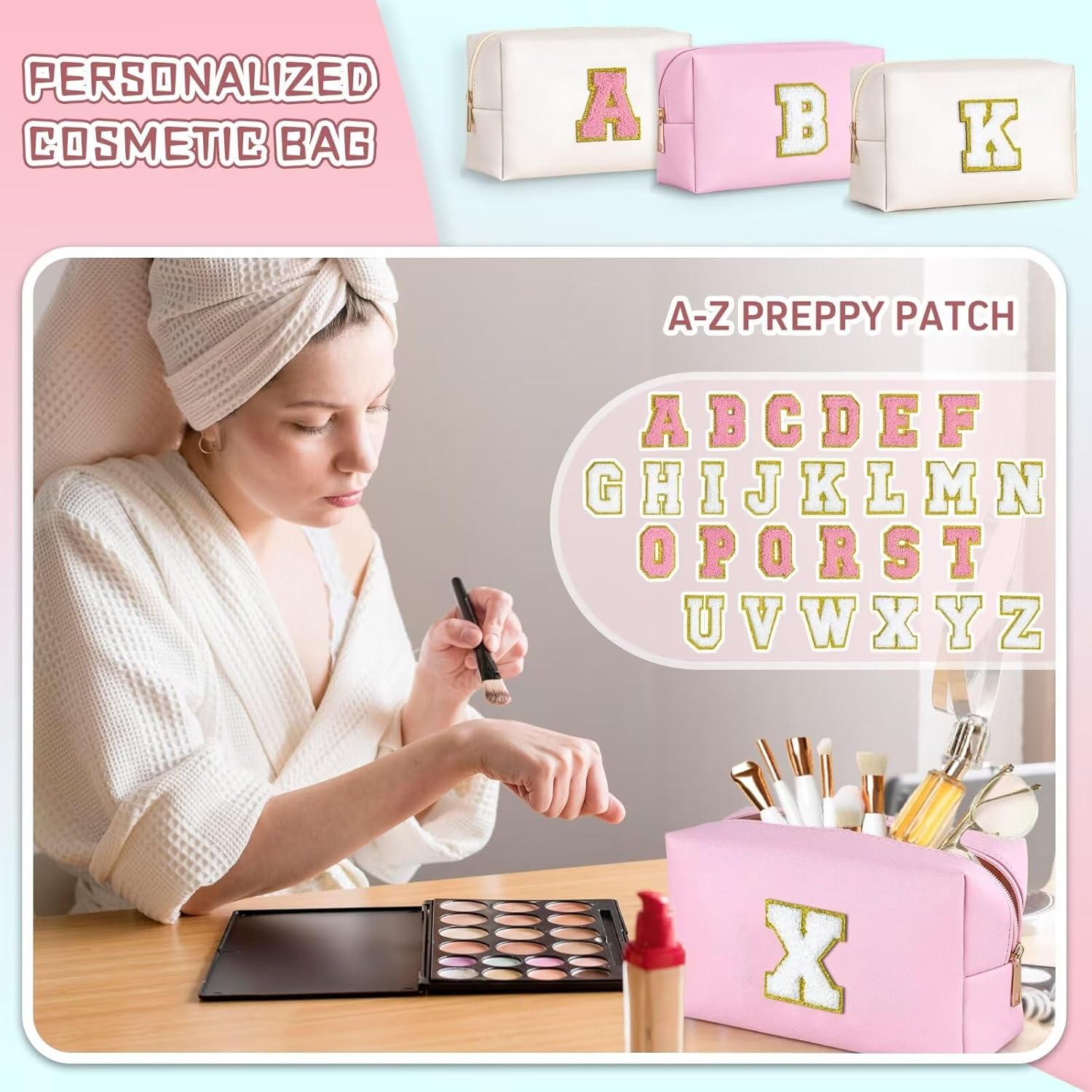 Bolsa de maquillaje para mujer, Rosado, 40