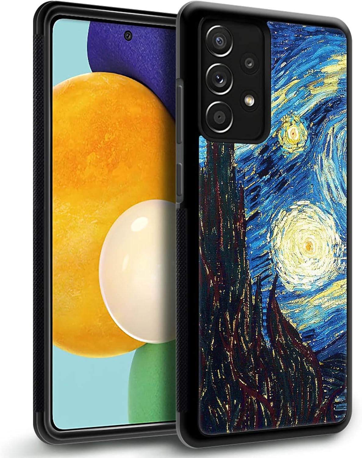 CARLOCA Funda compatible con Samsung Galaxy A53 5G, diseño gráfico de identidad de aceite de noche estrellada, a prueba de golpes, antiarañazos,