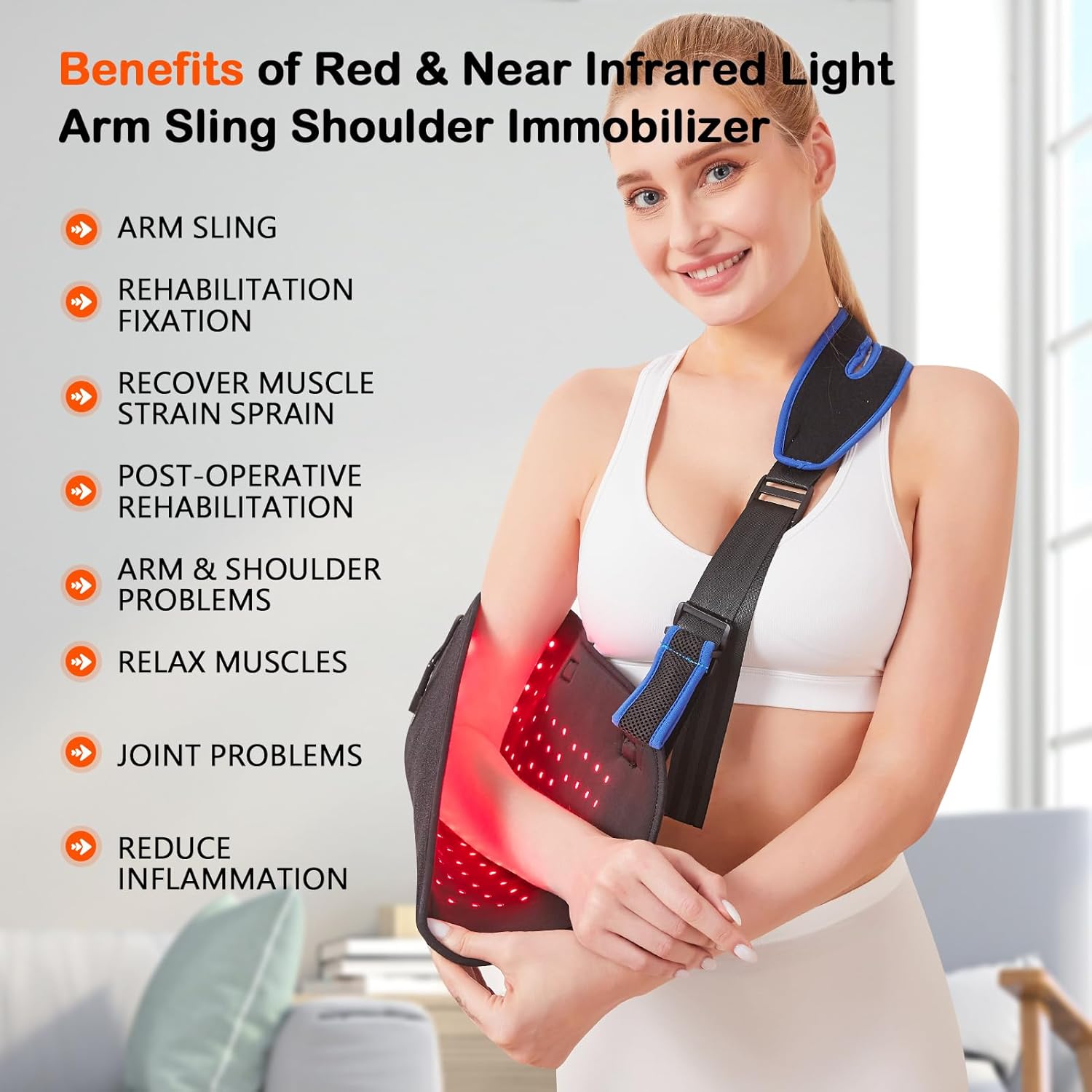 JOBYNA Terapia de luz roja e infrarroja para codo, 316 unidades de infrarrojos cercanos de 158 nm y 220 unidades de 660 nm dispositivo de terapia de