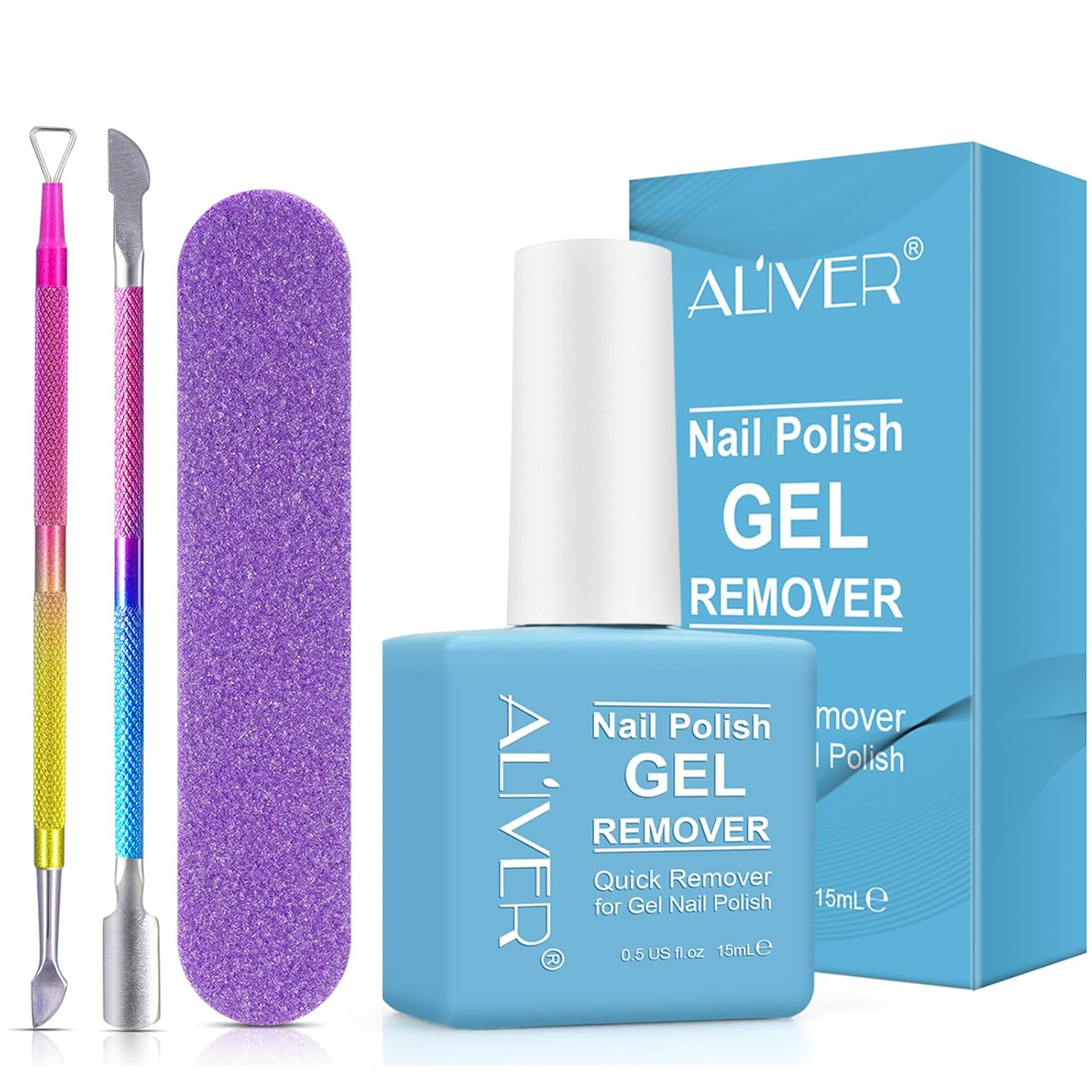 Removedor de esmalte de gel profesional para uñas, quita el esmalte de uñas de gel, removedor de uñas de gel en 2 a 3 minutos, no necesita remojo o