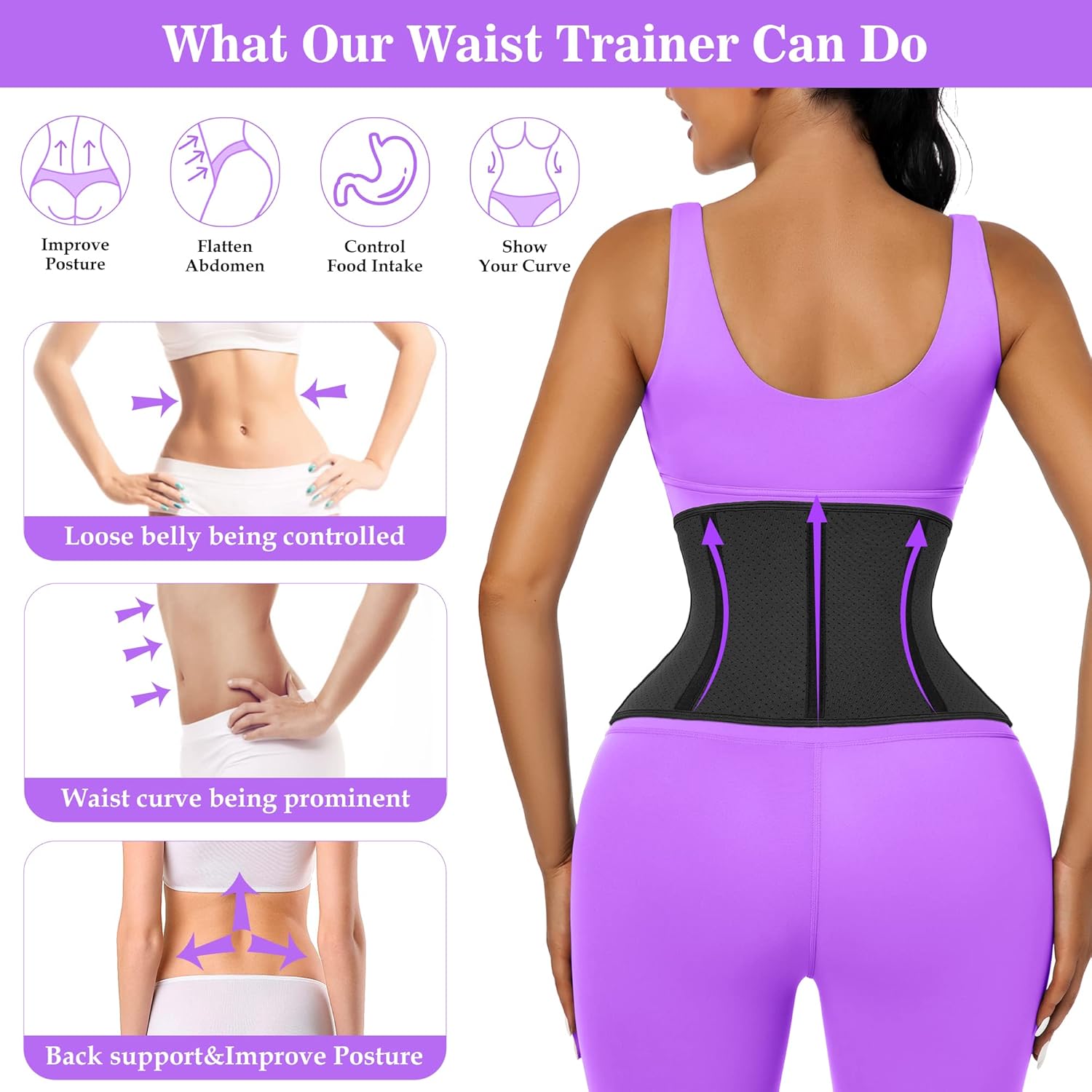 Entrenador corto de cintura para mujer, grasa del vientre inferior, fajas de entrenamiento, corsé de cintura colombianas