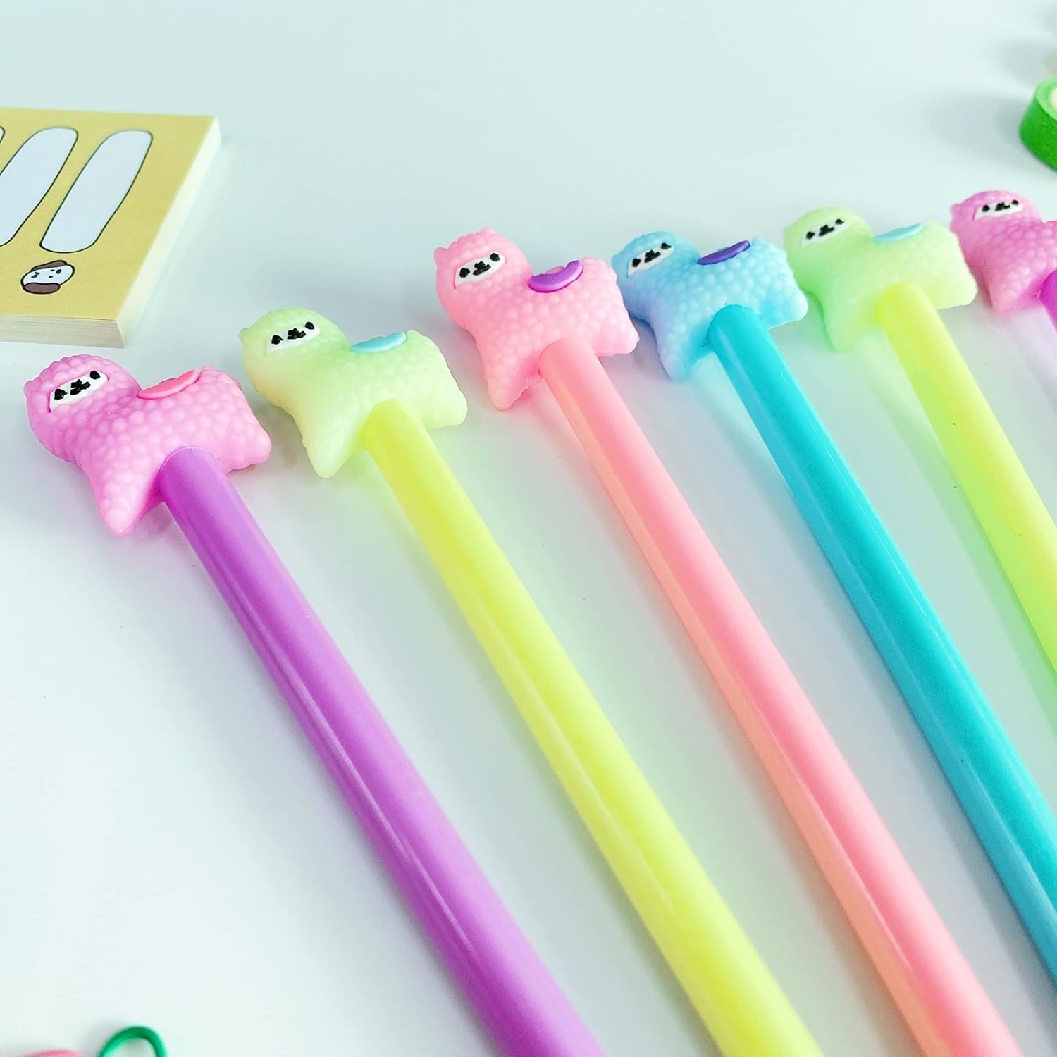 Animal Llama Oveja Alpaca Bolígrafos de Gel Set Moda Lindo Colorido Kawaii Encantador Gel Bolígrafo Oficina Escuela Papelería Bolígrafo (6 unidades)